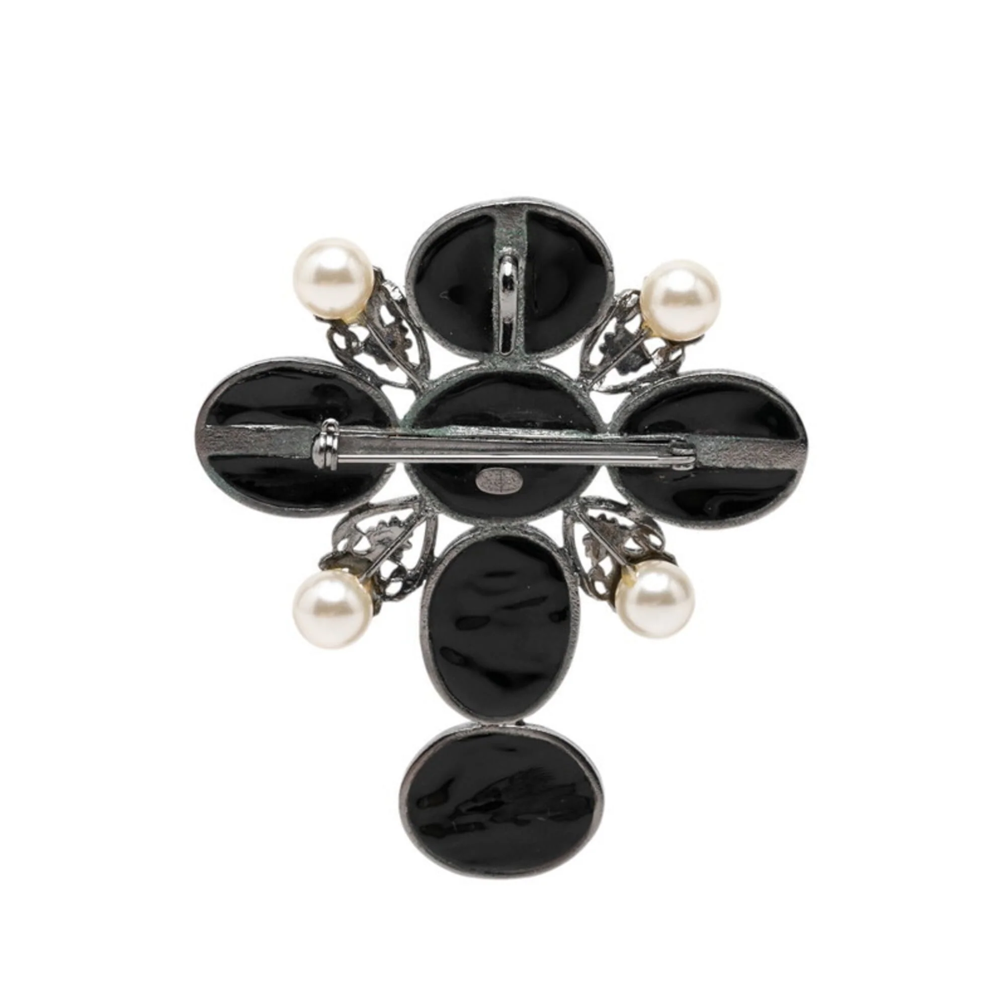 CC Logo Brooch Silver-Tone Metal - Image 2