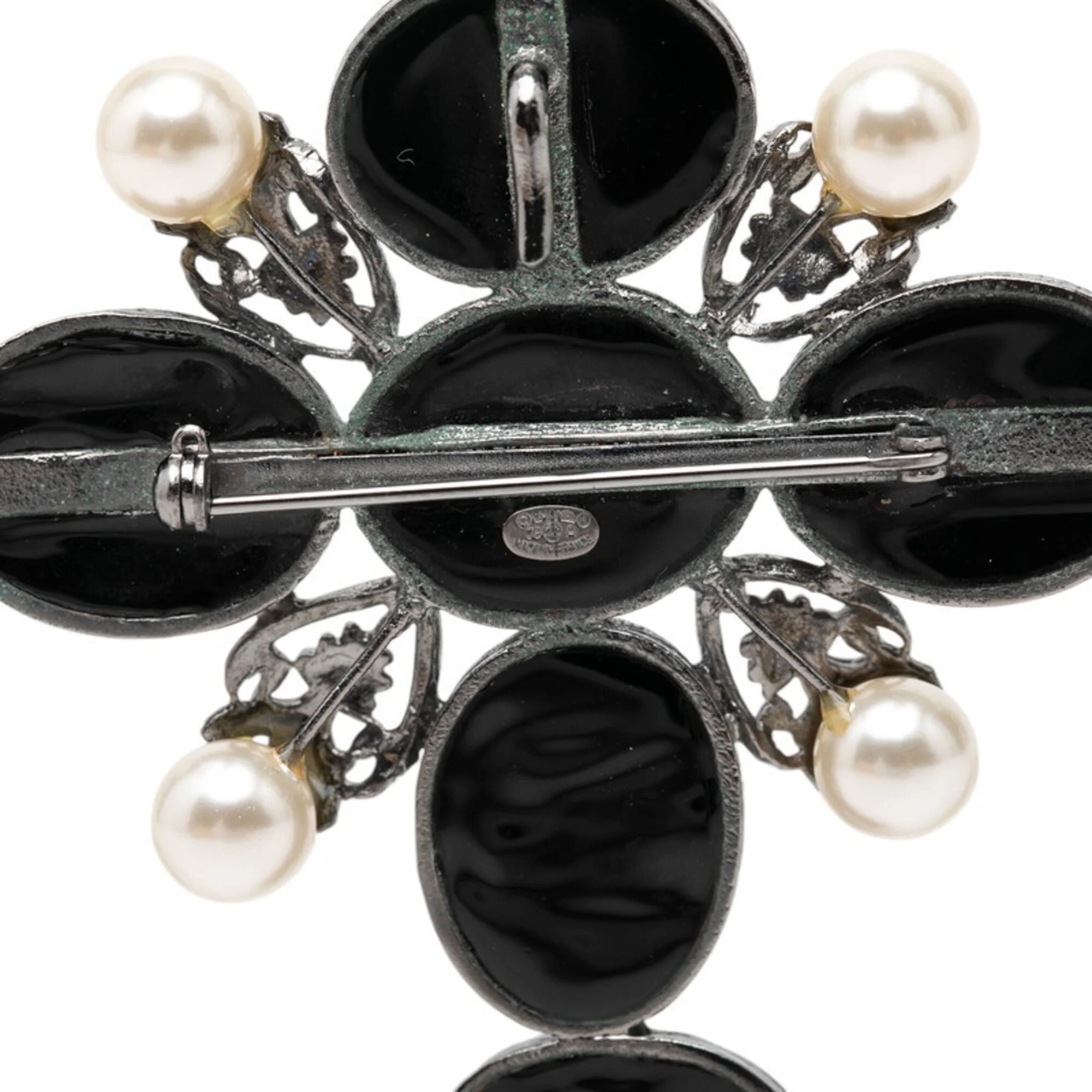 CC Logo Brooch Silver-Tone Metal - Image 3