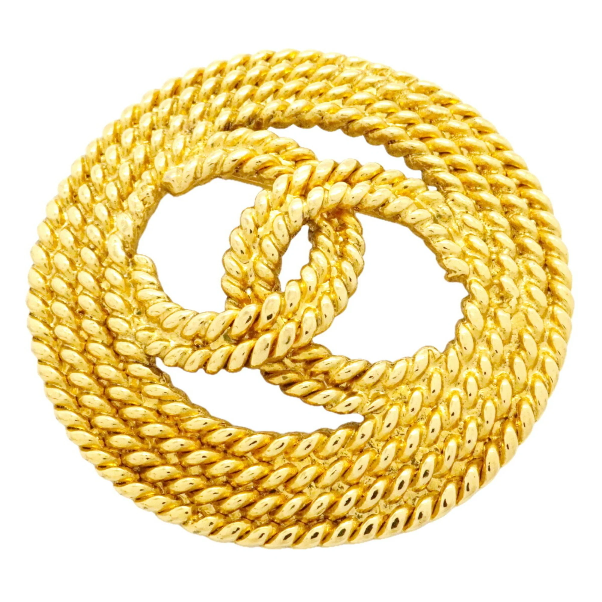 CC Logo Circle Brooch Metal