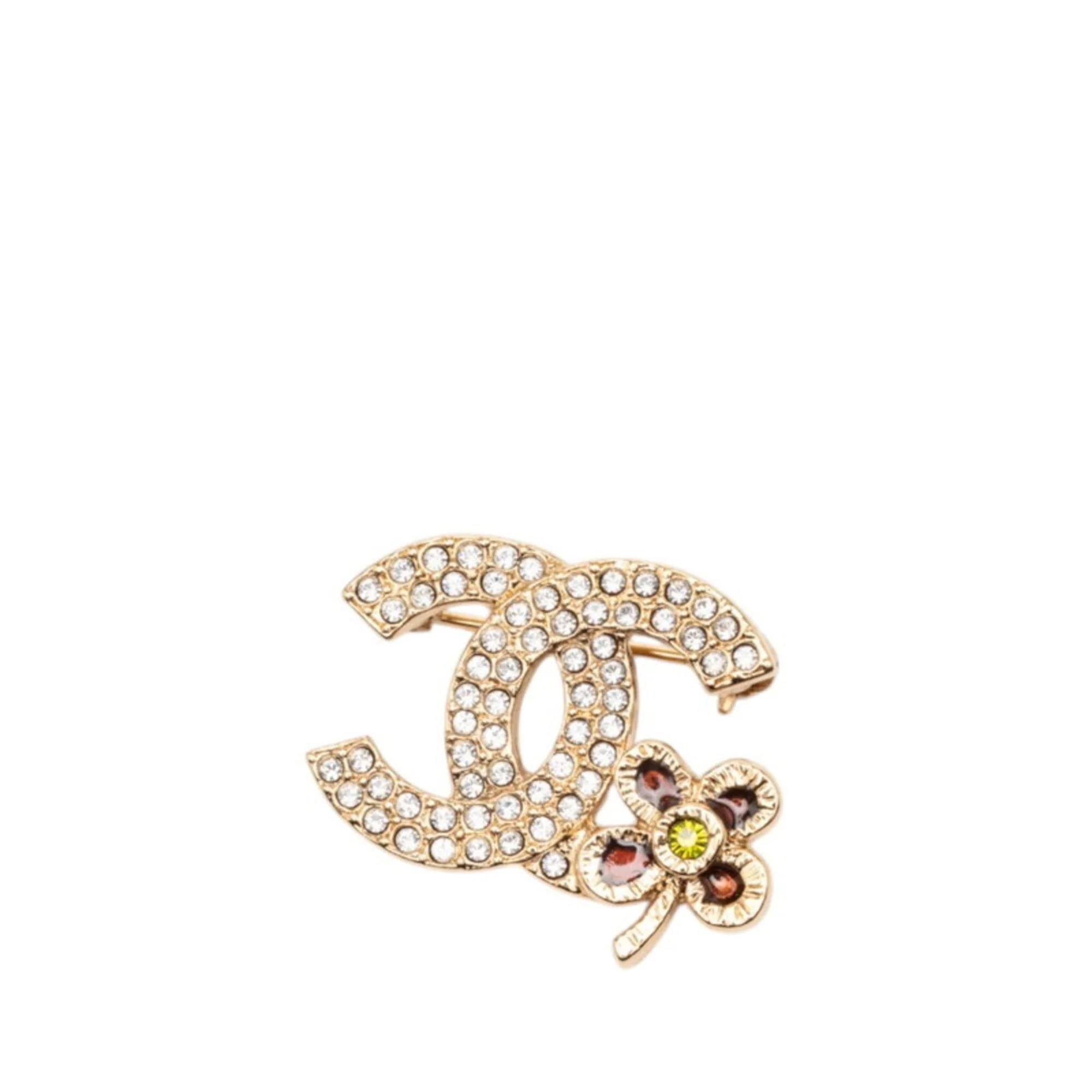 CC Logo Clover Brooch Metal