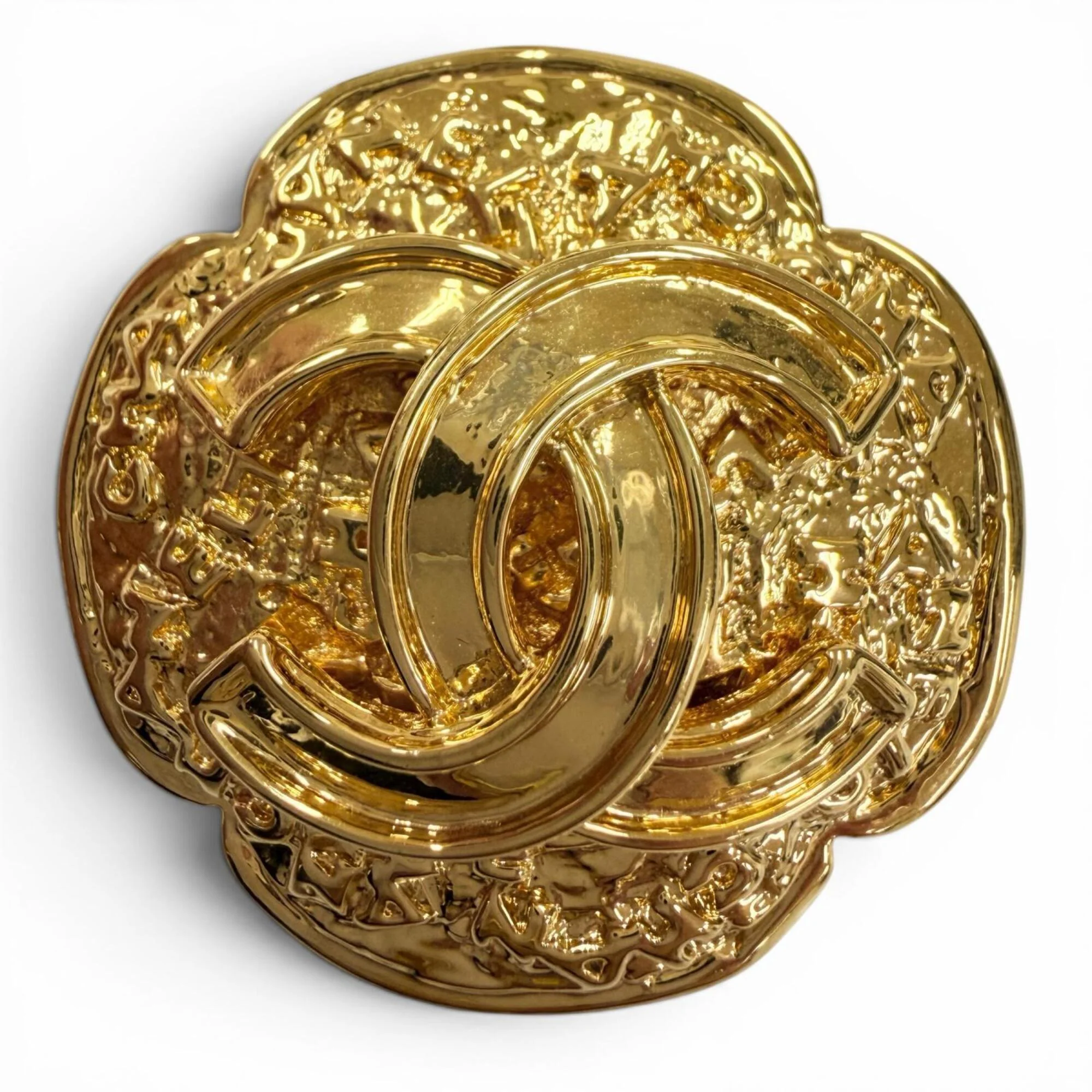 CC Logo Flower Brooch Metal