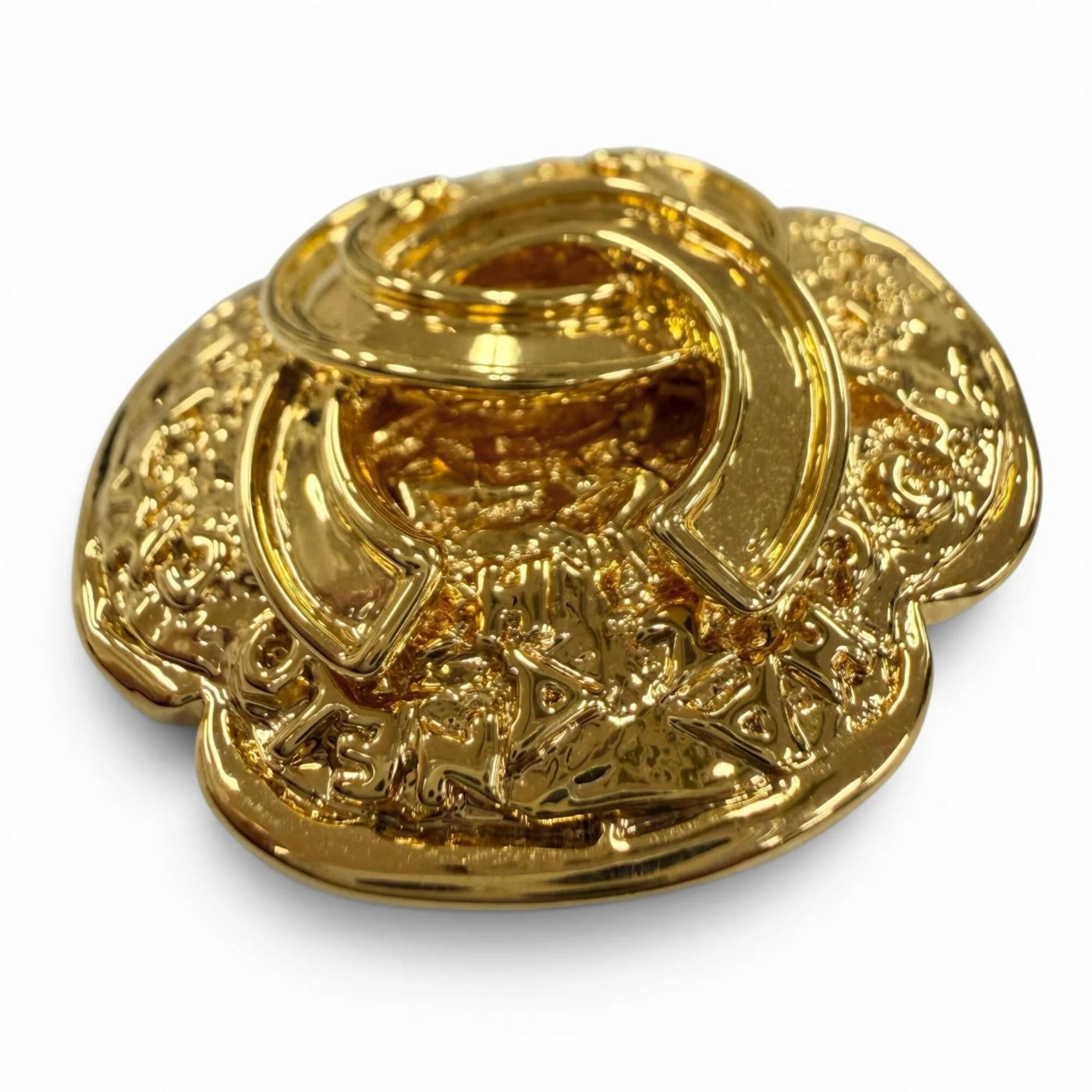 CC Logo Flower Brooch Metal - Image 2