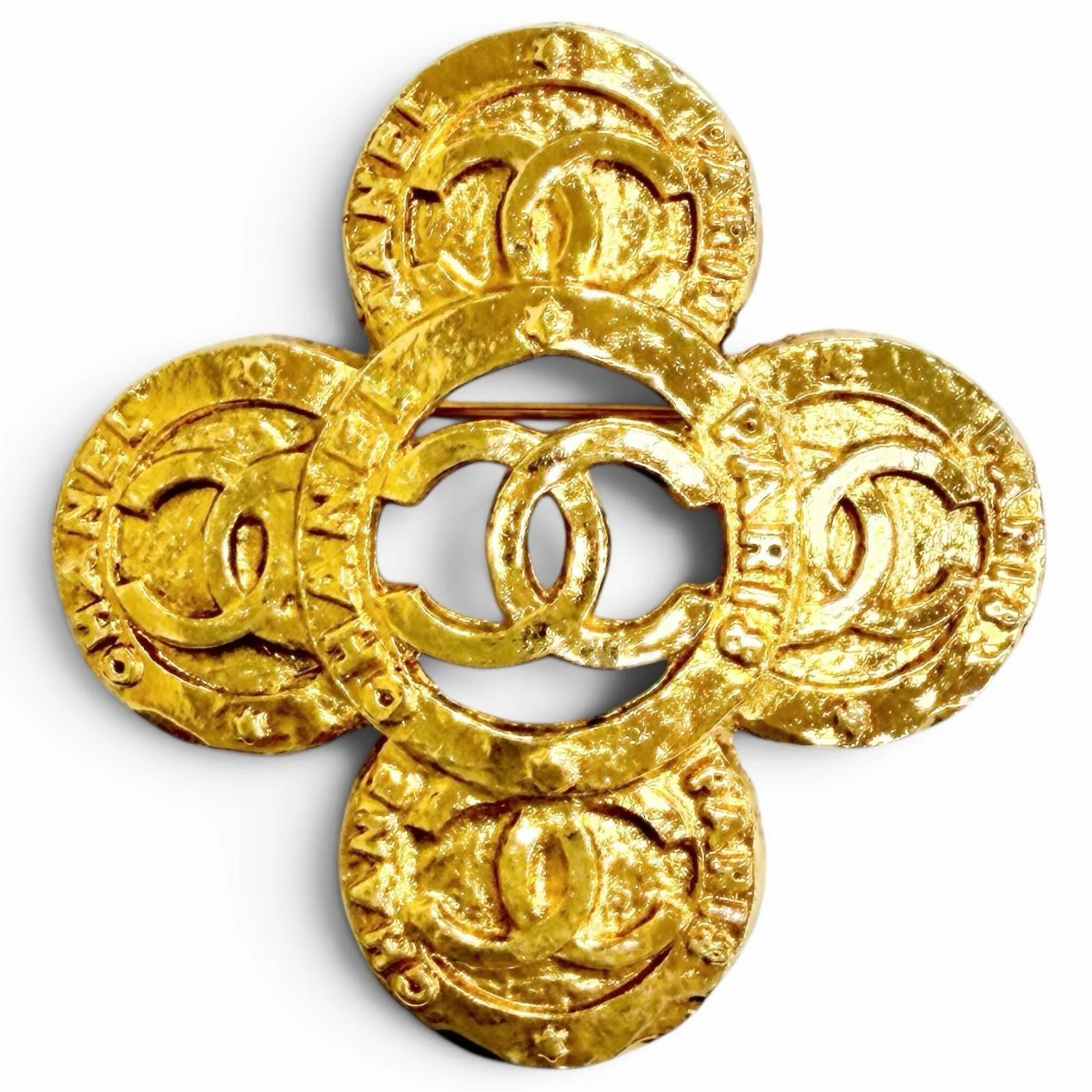 CC Logo Flower Brooch Metal
