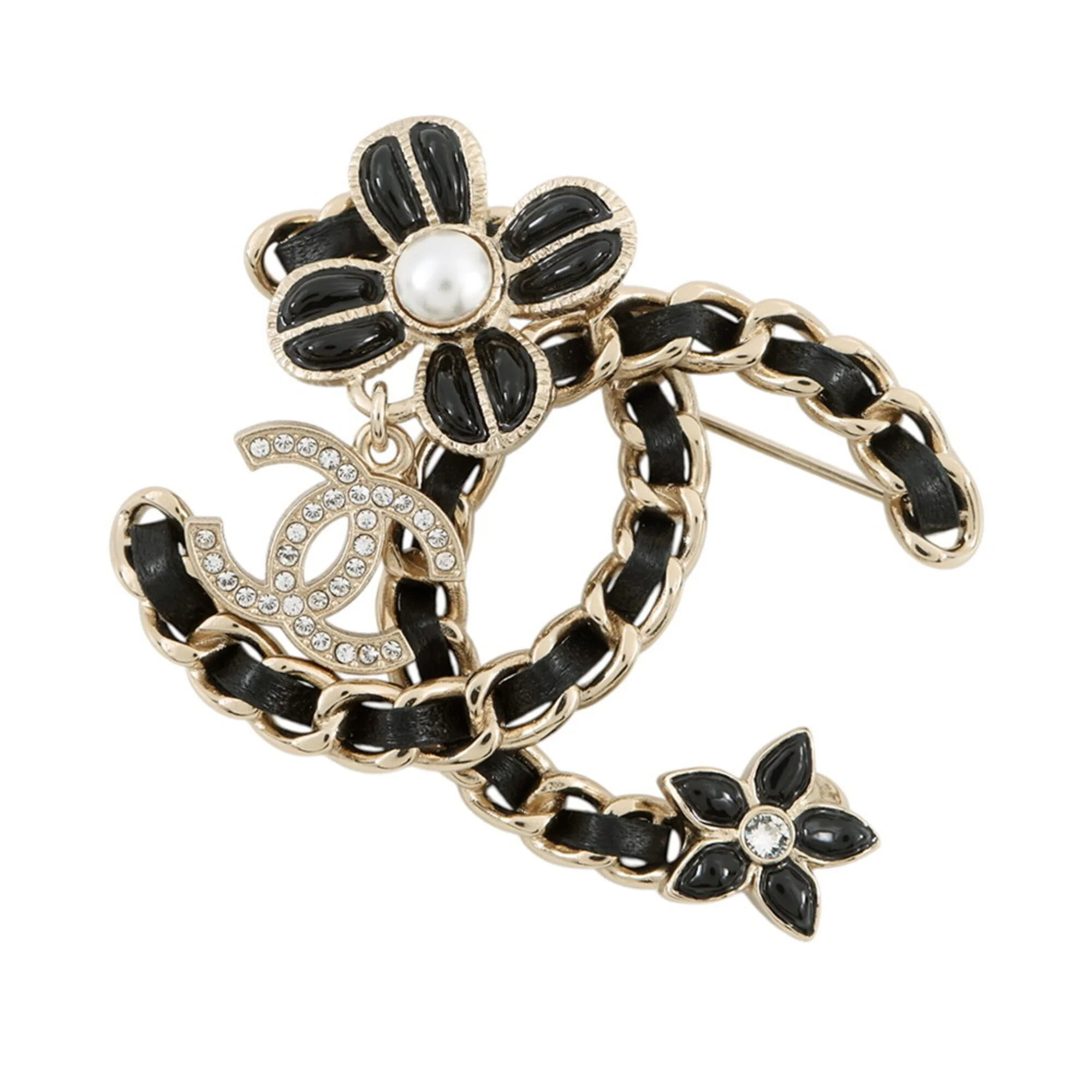 CC Logo Flower Brooch Metal