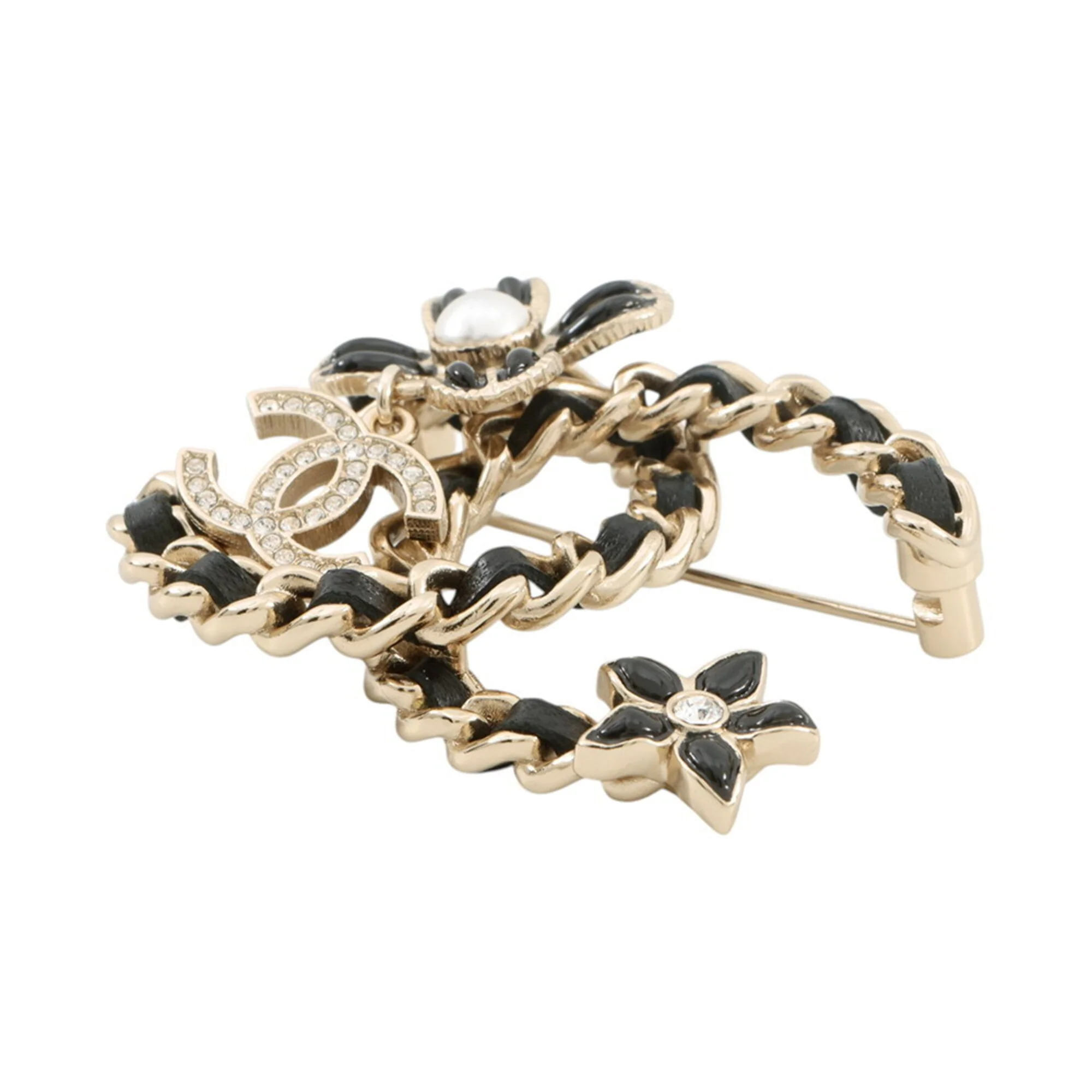 CC Logo Flower Brooch Metal - Image 2