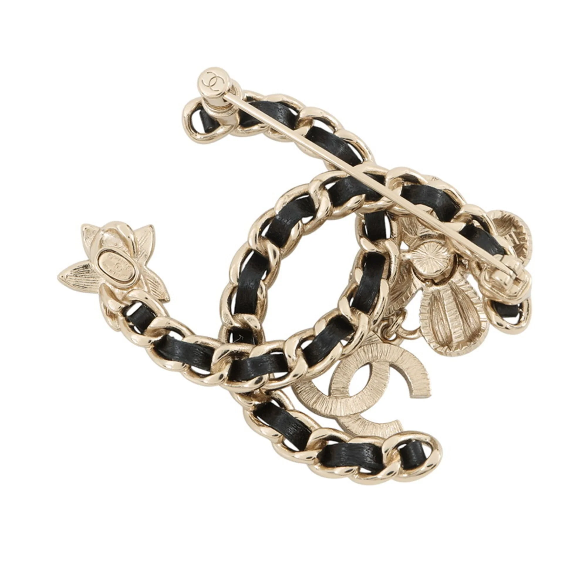 CC Logo Flower Brooch Metal - Image 3