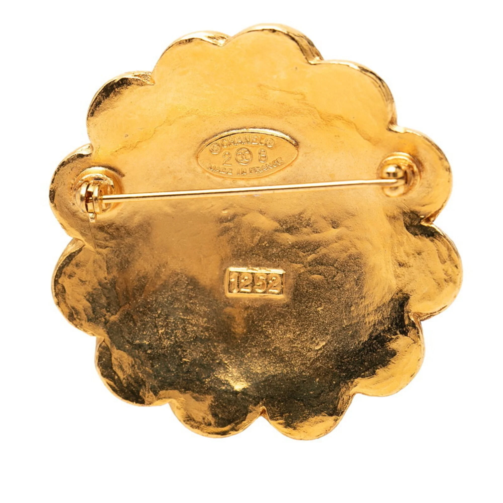 CC Logo Flower Brooch Metal - Image 3