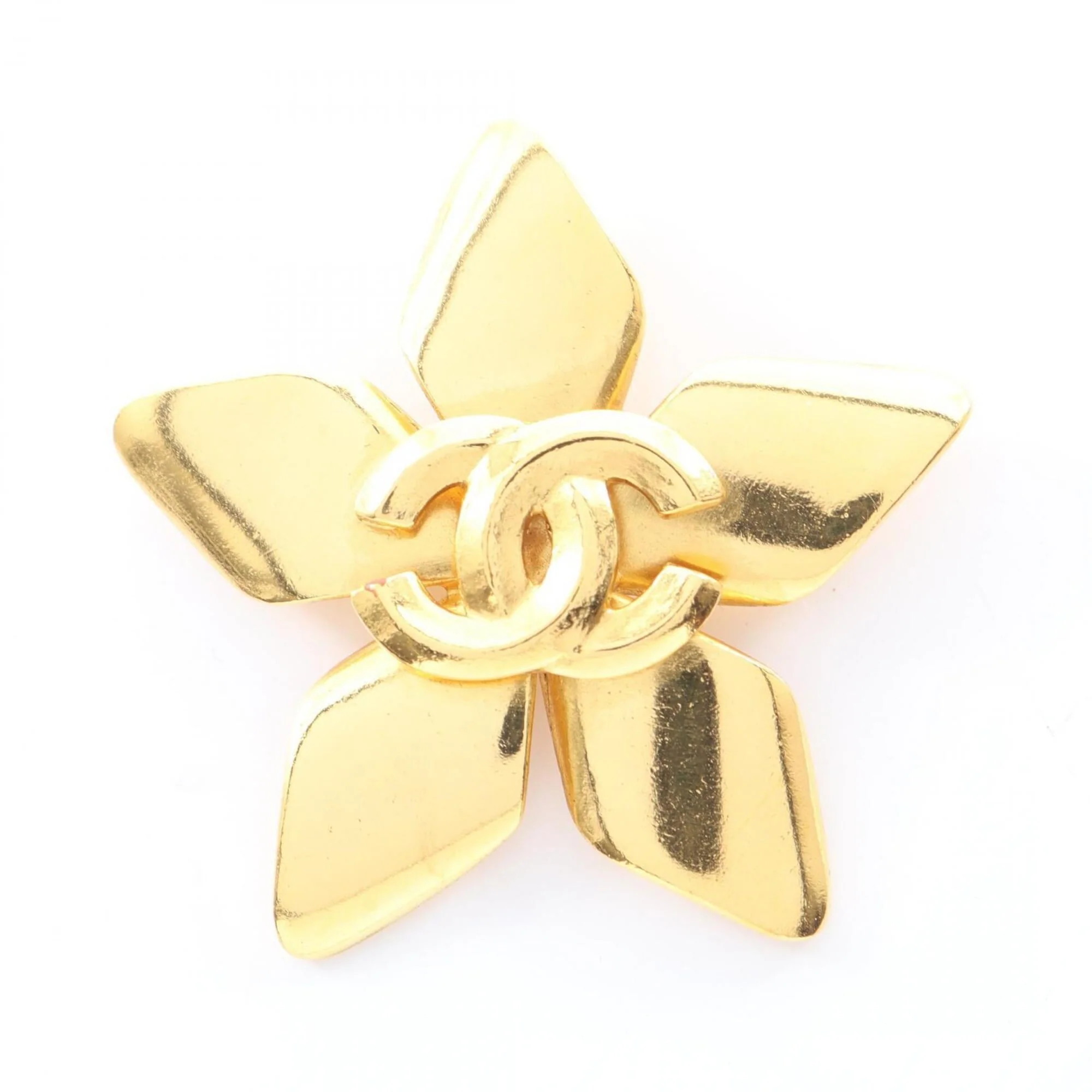 CC Logo Flower Brooch Metal