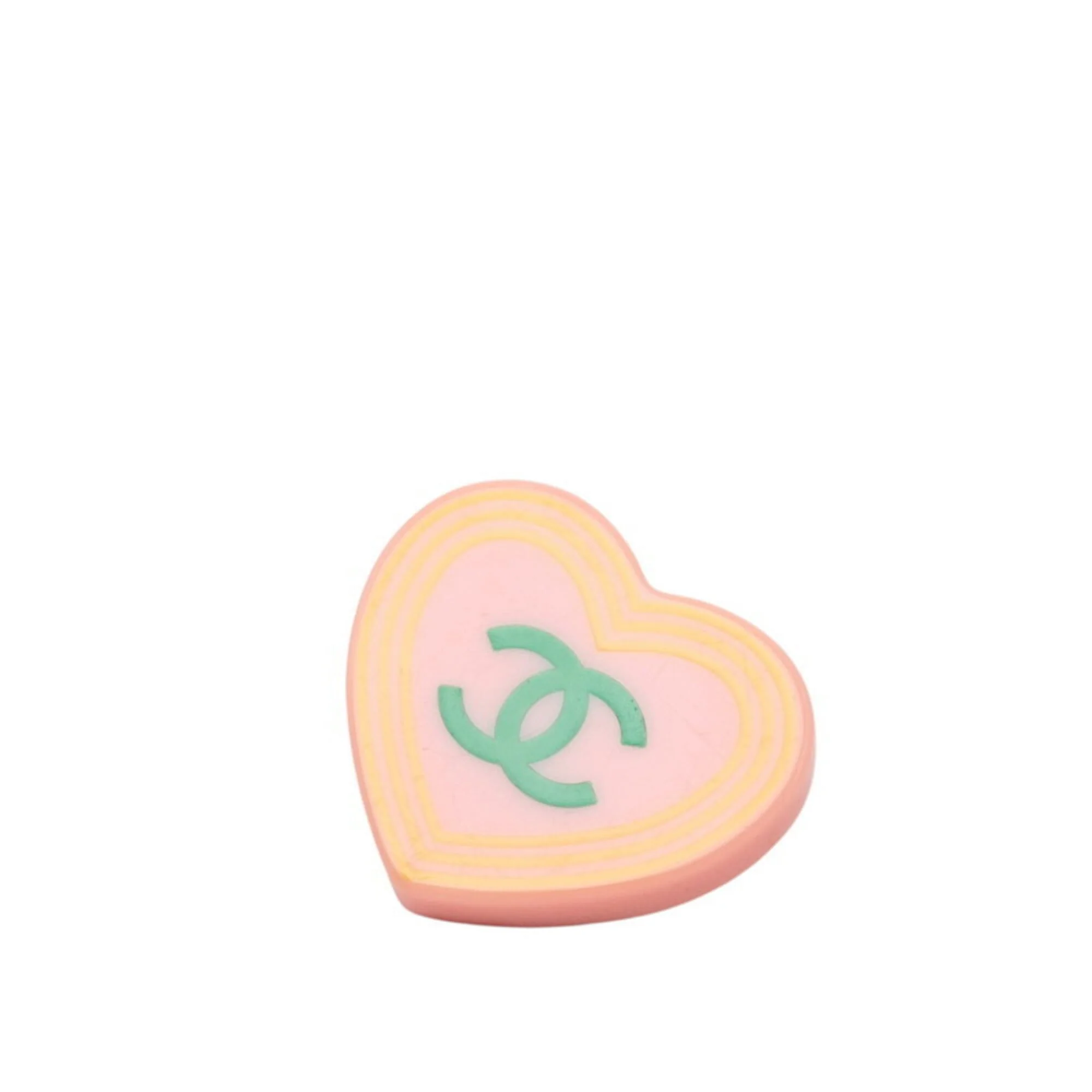 CC Logo Heart Brooch Metal