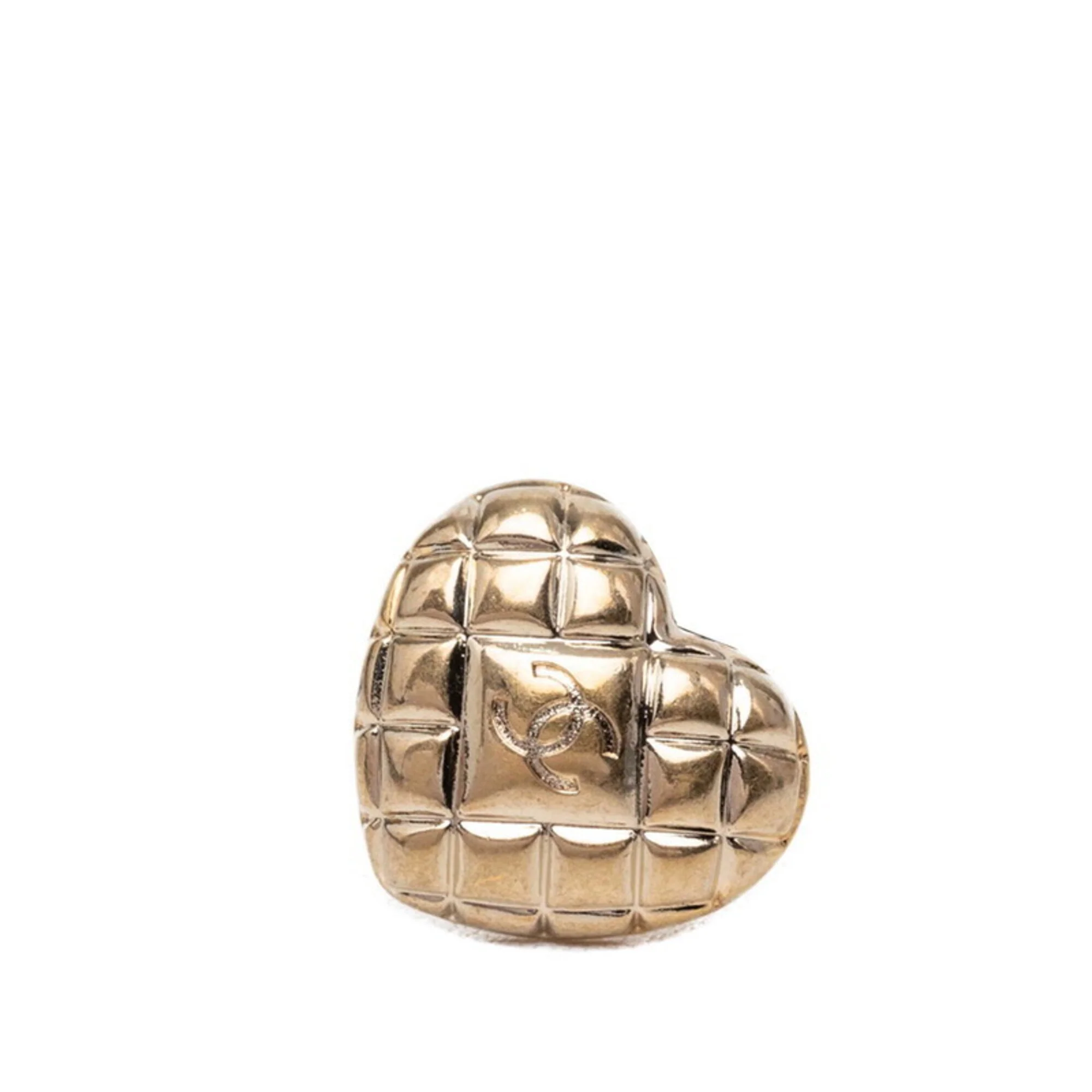 CC Logo Heart Brooch Metal