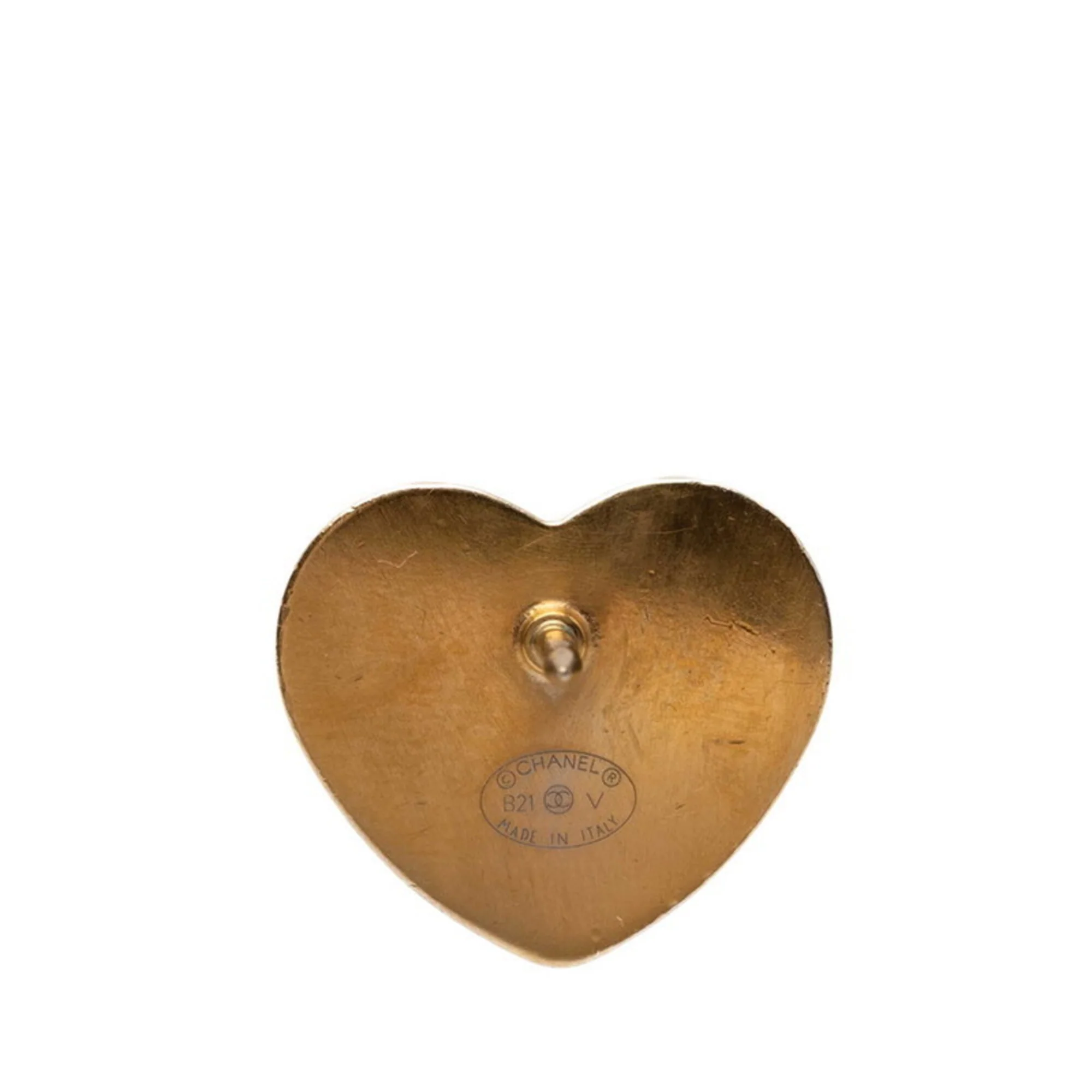 CC Logo Heart Brooch Metal - Image 3