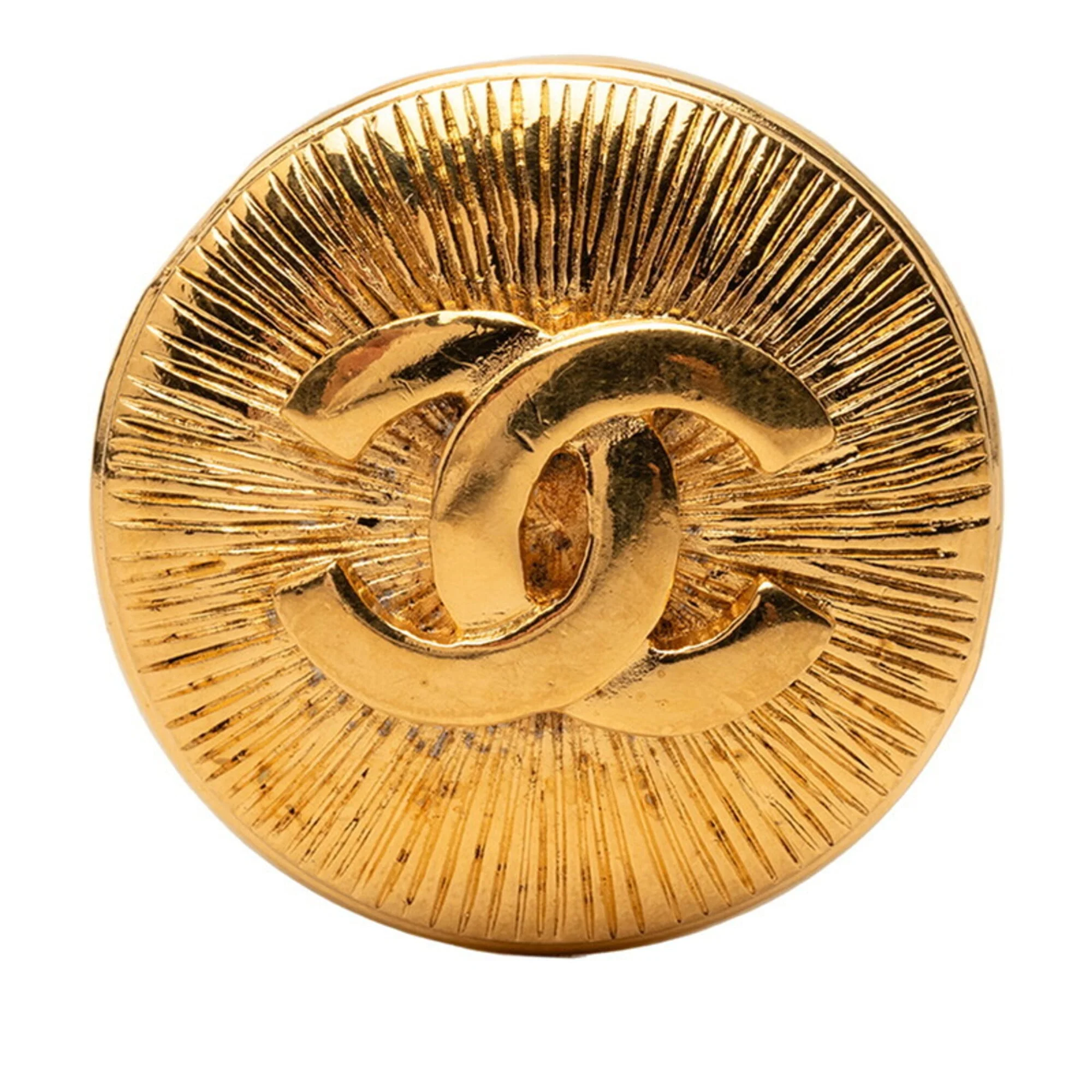 CC Logo Round Brooch Metal