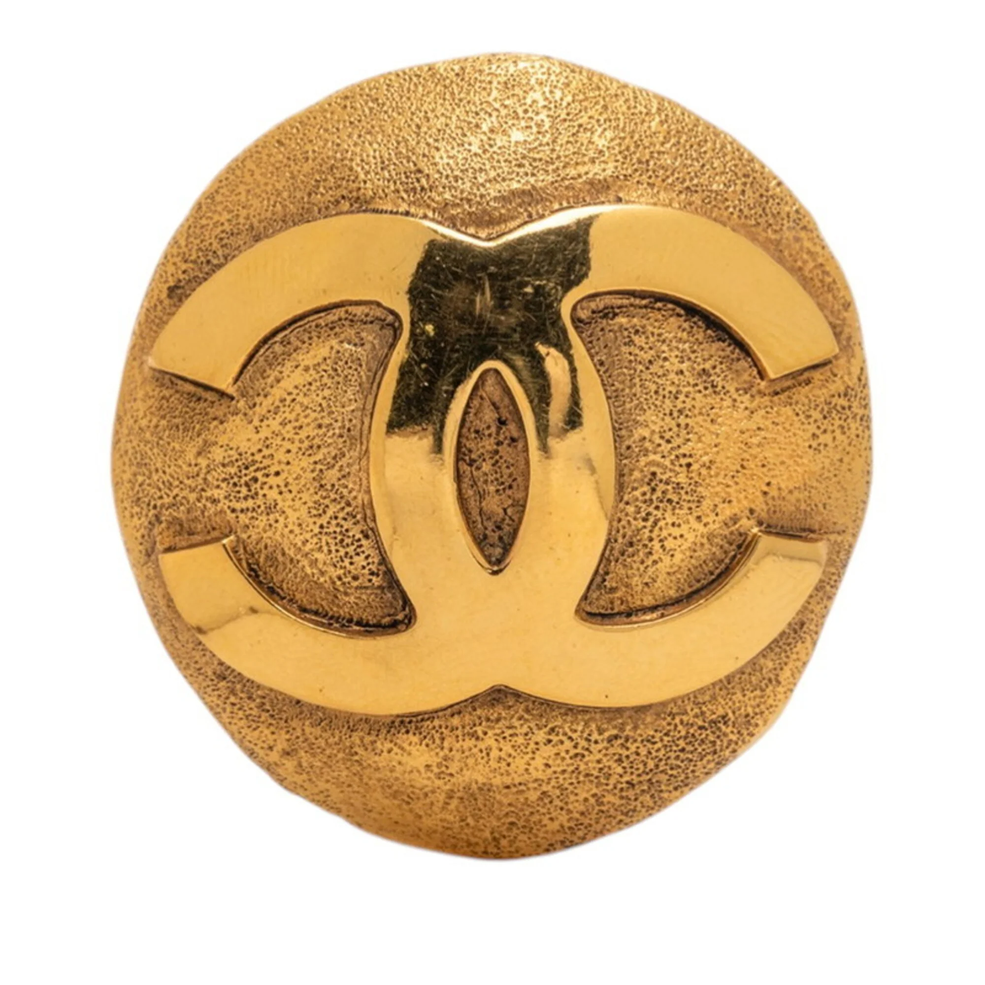 CC Logo Round Brooch Metal