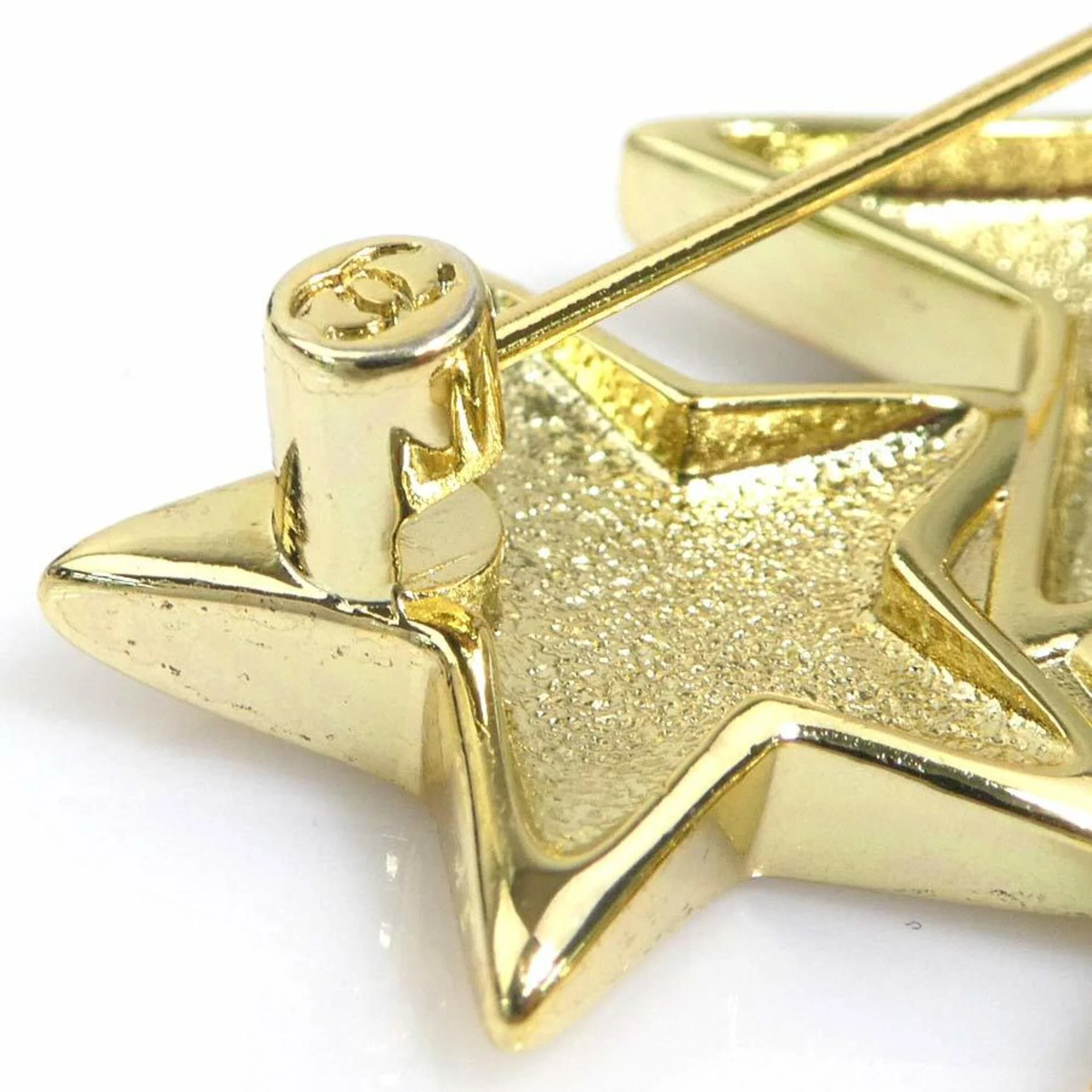 CC Logo Star Brooch Gold-Tone Metal - Image 6
