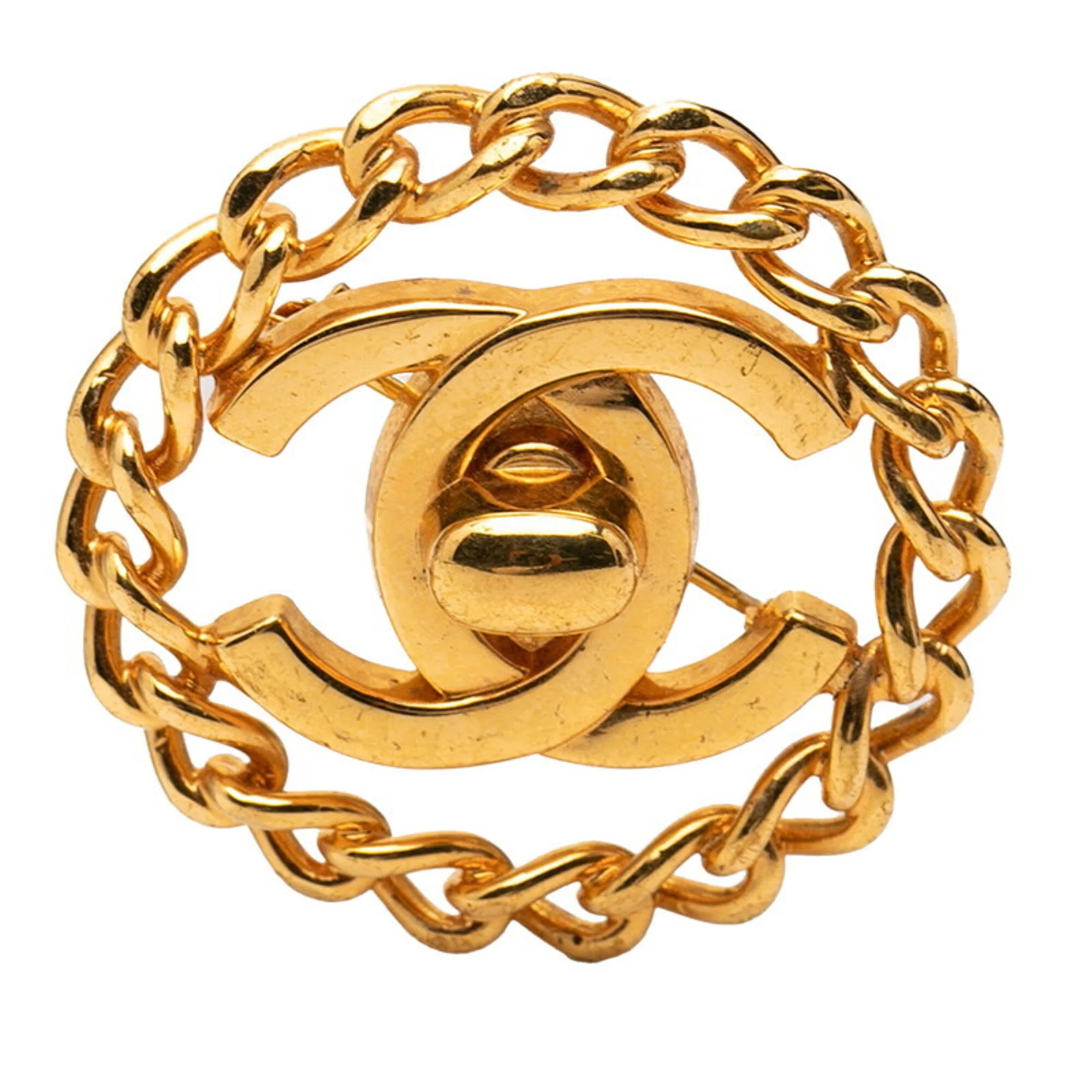 CC Logo Turnlock Brooch Metal