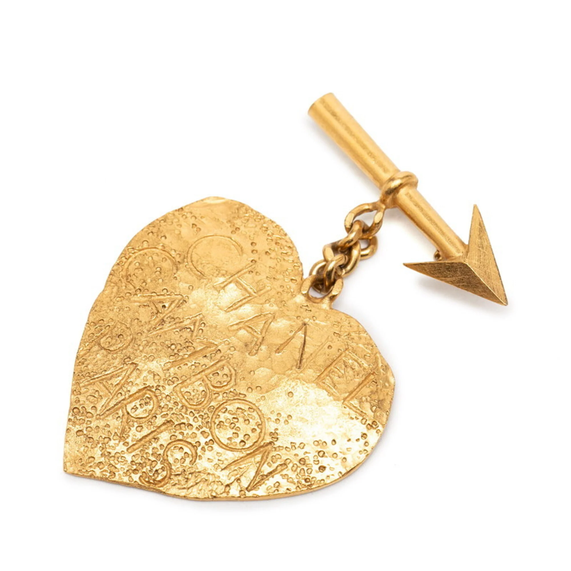Heart Arrow Brooch Metal
