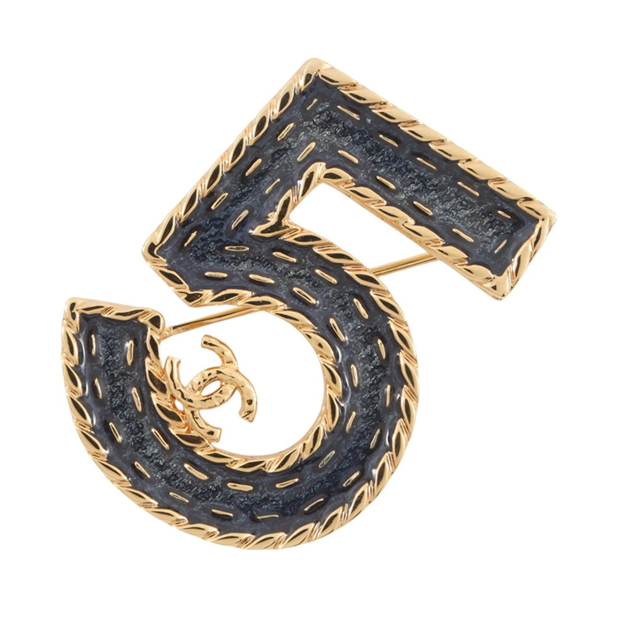 No. 5 Brooch Gold