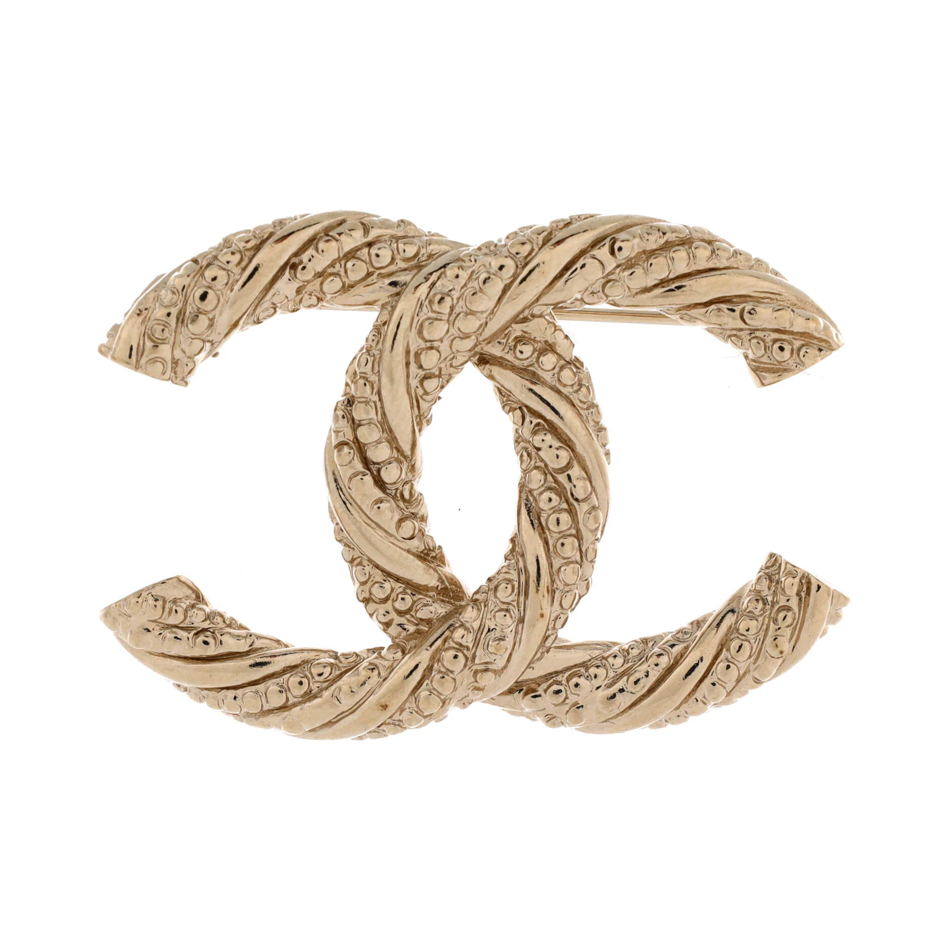 Twisted CC Brooch Metal