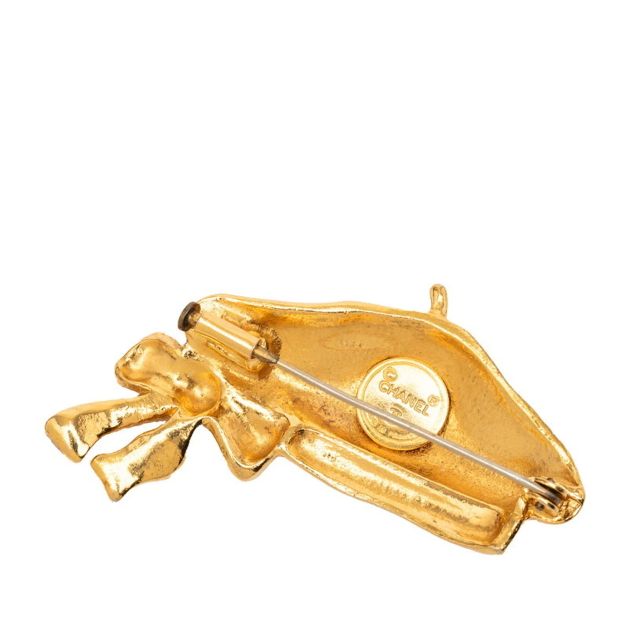 Vintage Brooch Beret Ribbon Metal - Image 2