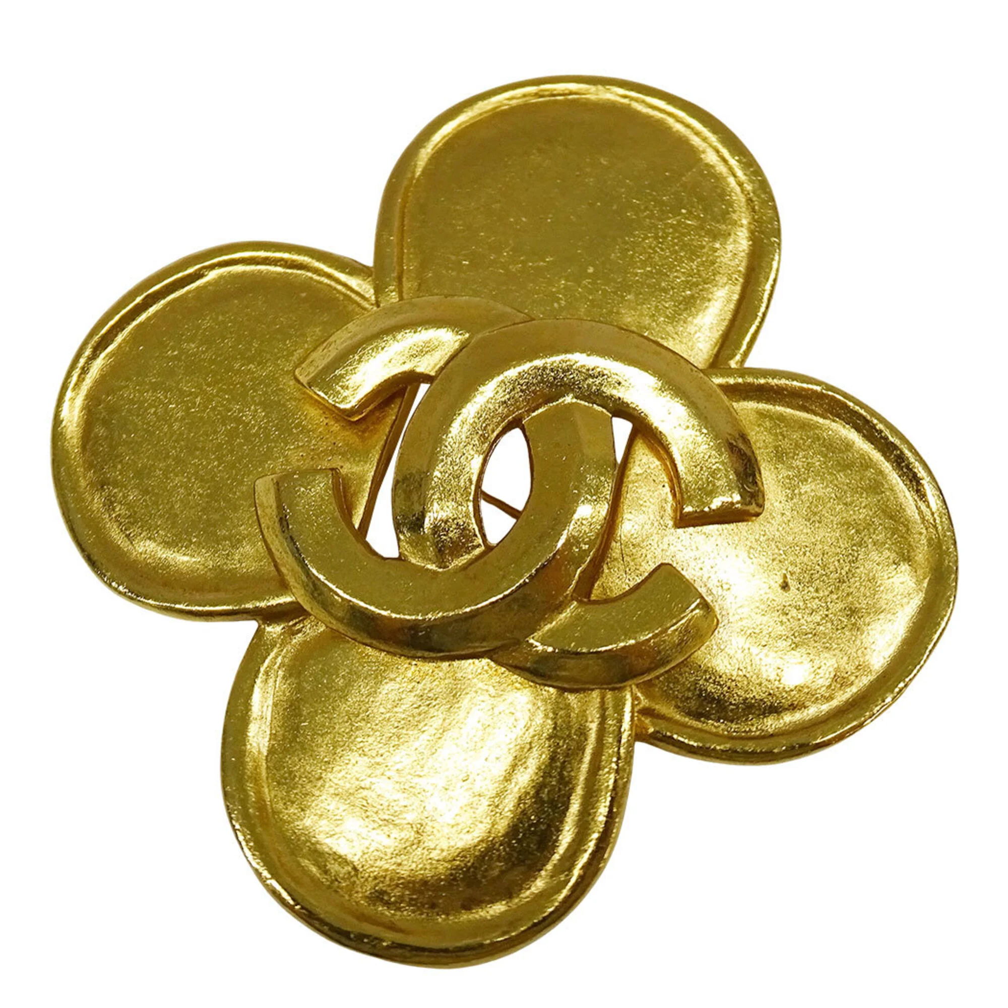 Vintage Brooch Metal Clover 96P