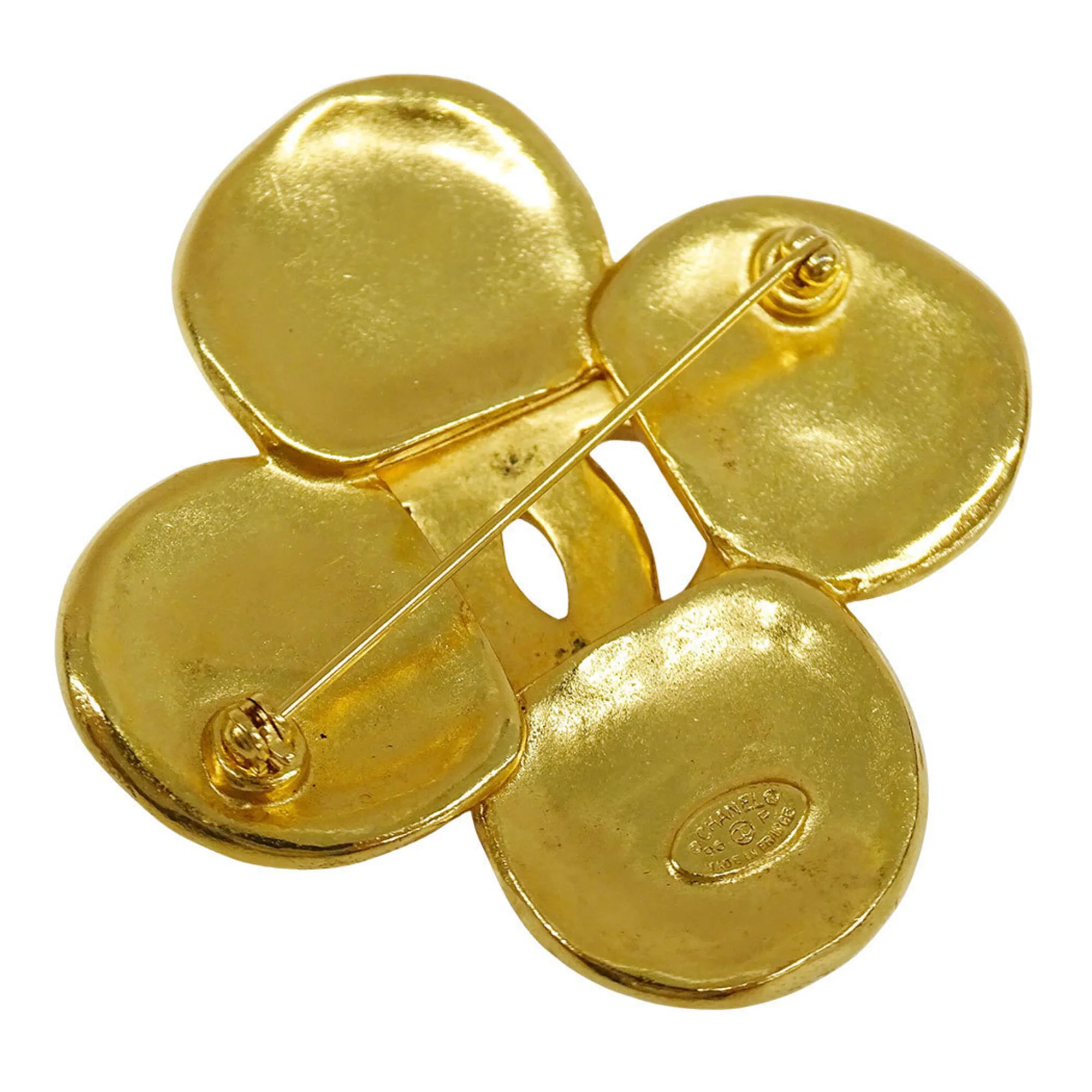 Vintage Brooch Metal Clover 96P - Image 2