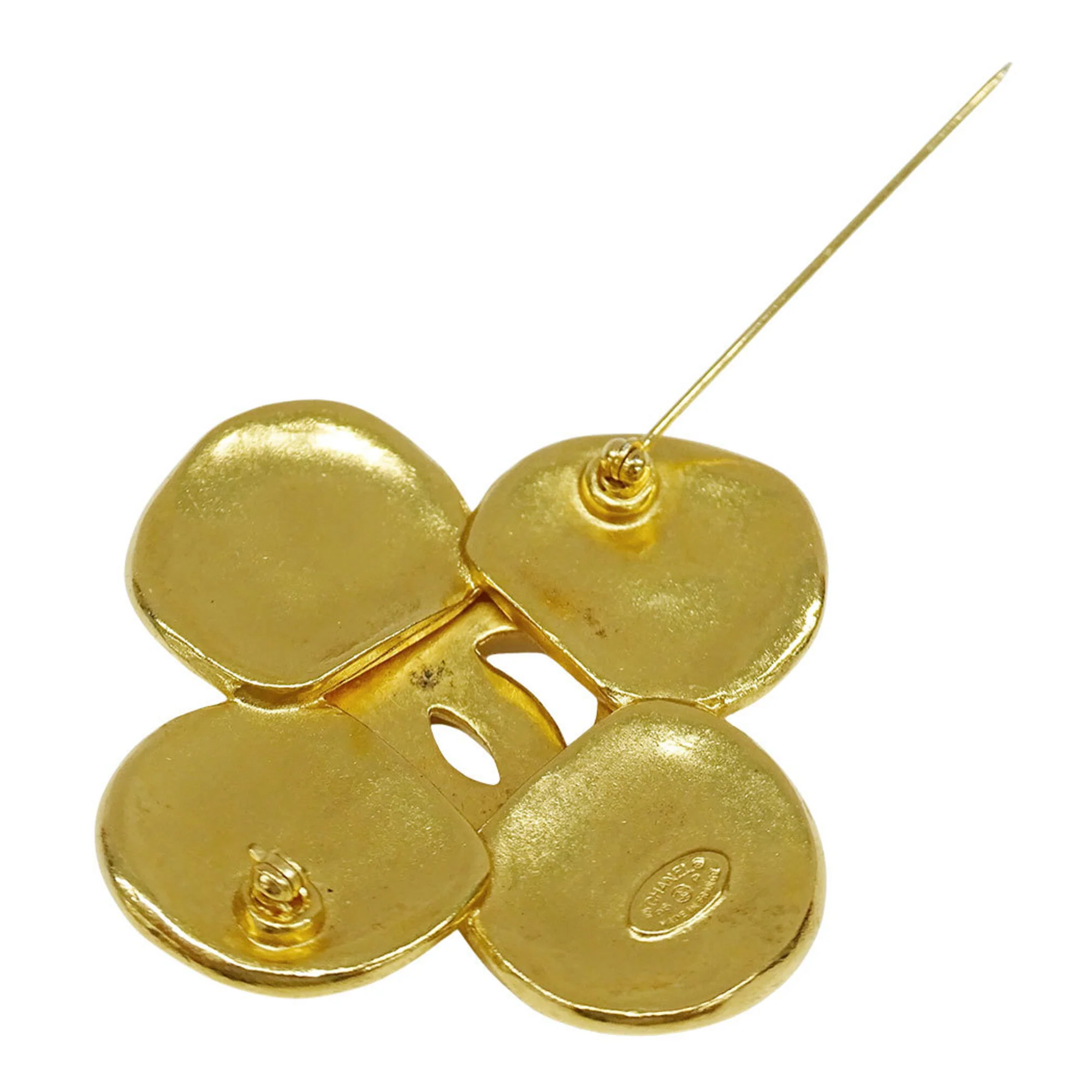 Vintage Brooch Metal Clover 96P - Image 4