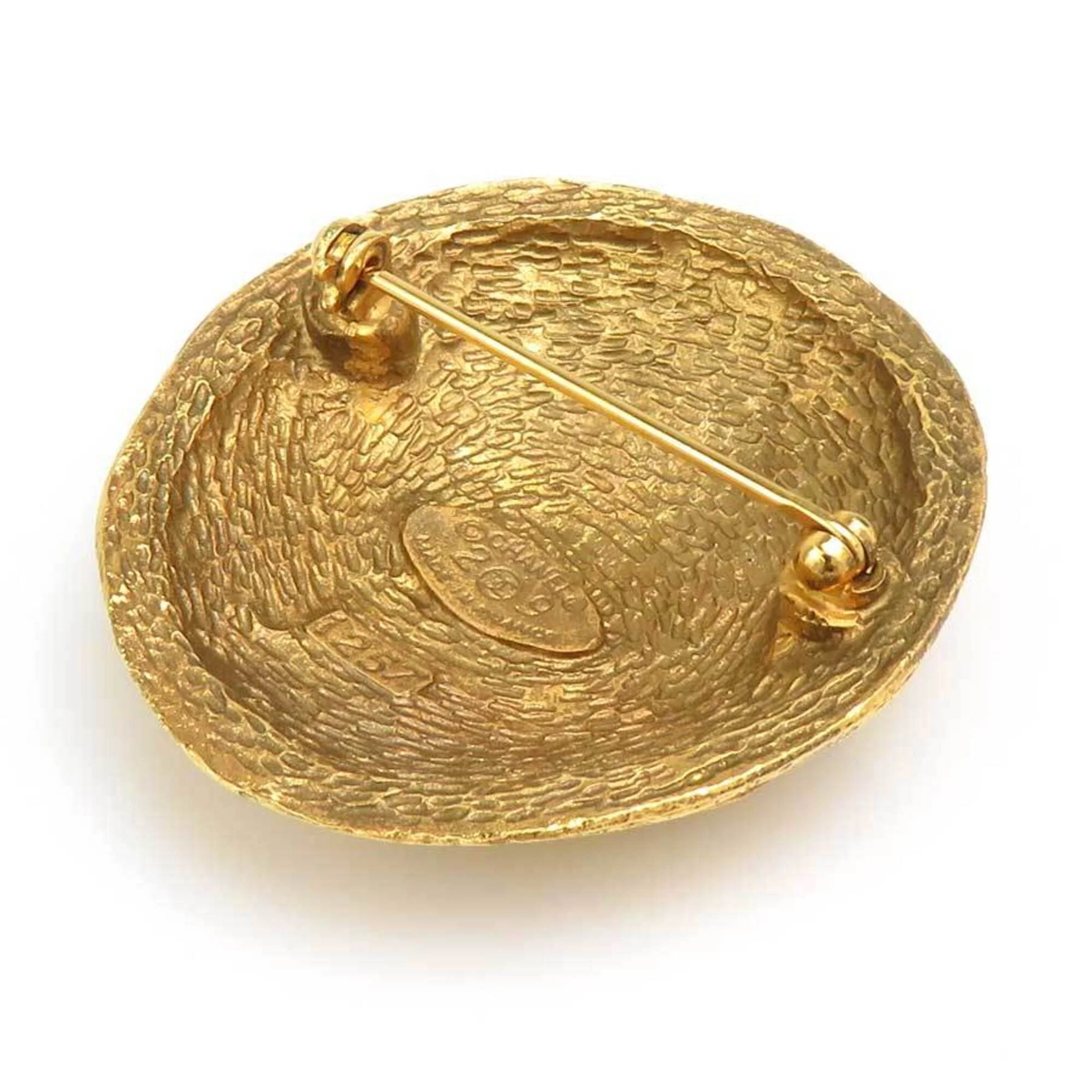 Vintage Brooch Metal Gold - Image 4