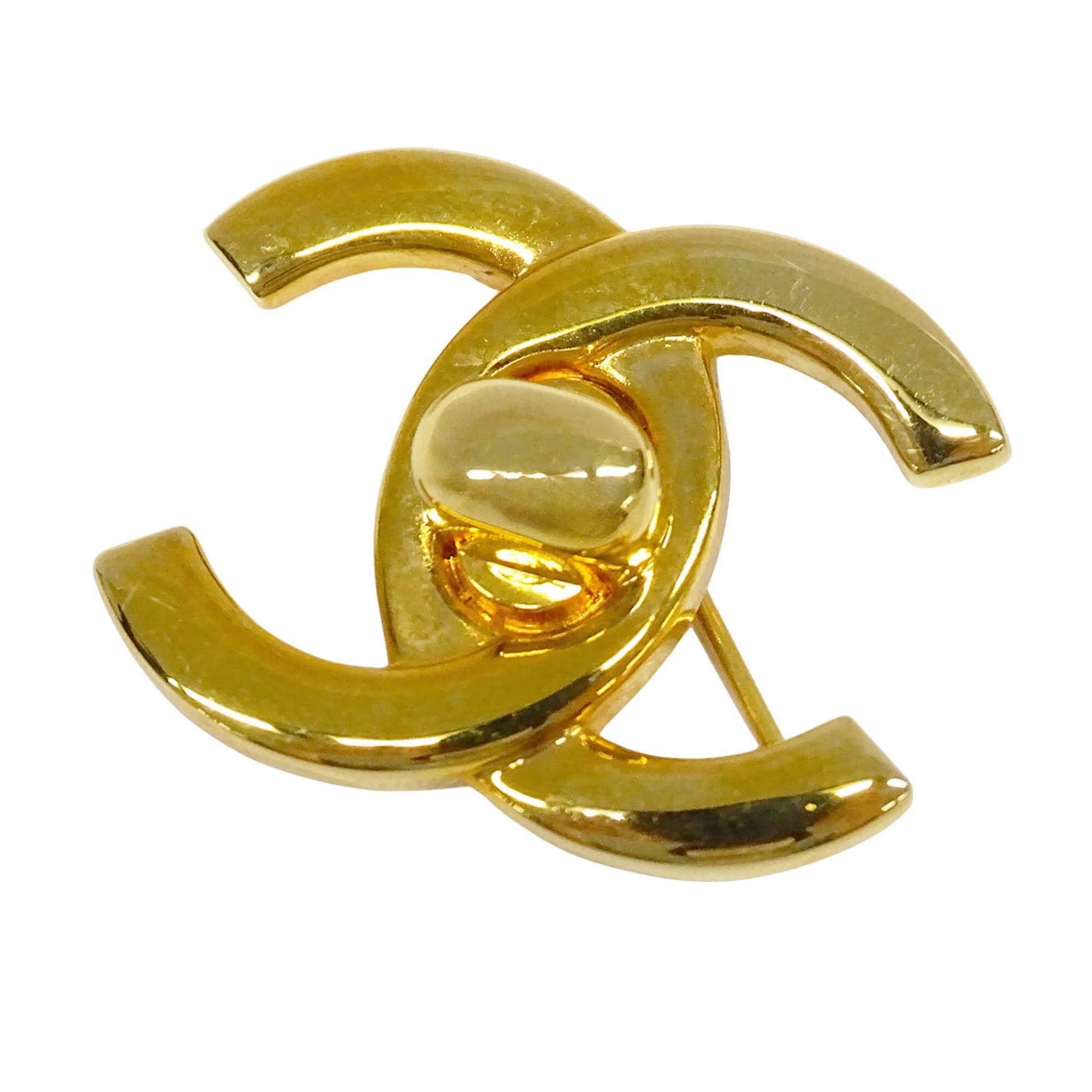 Vintage Turnlock Brooch Metal