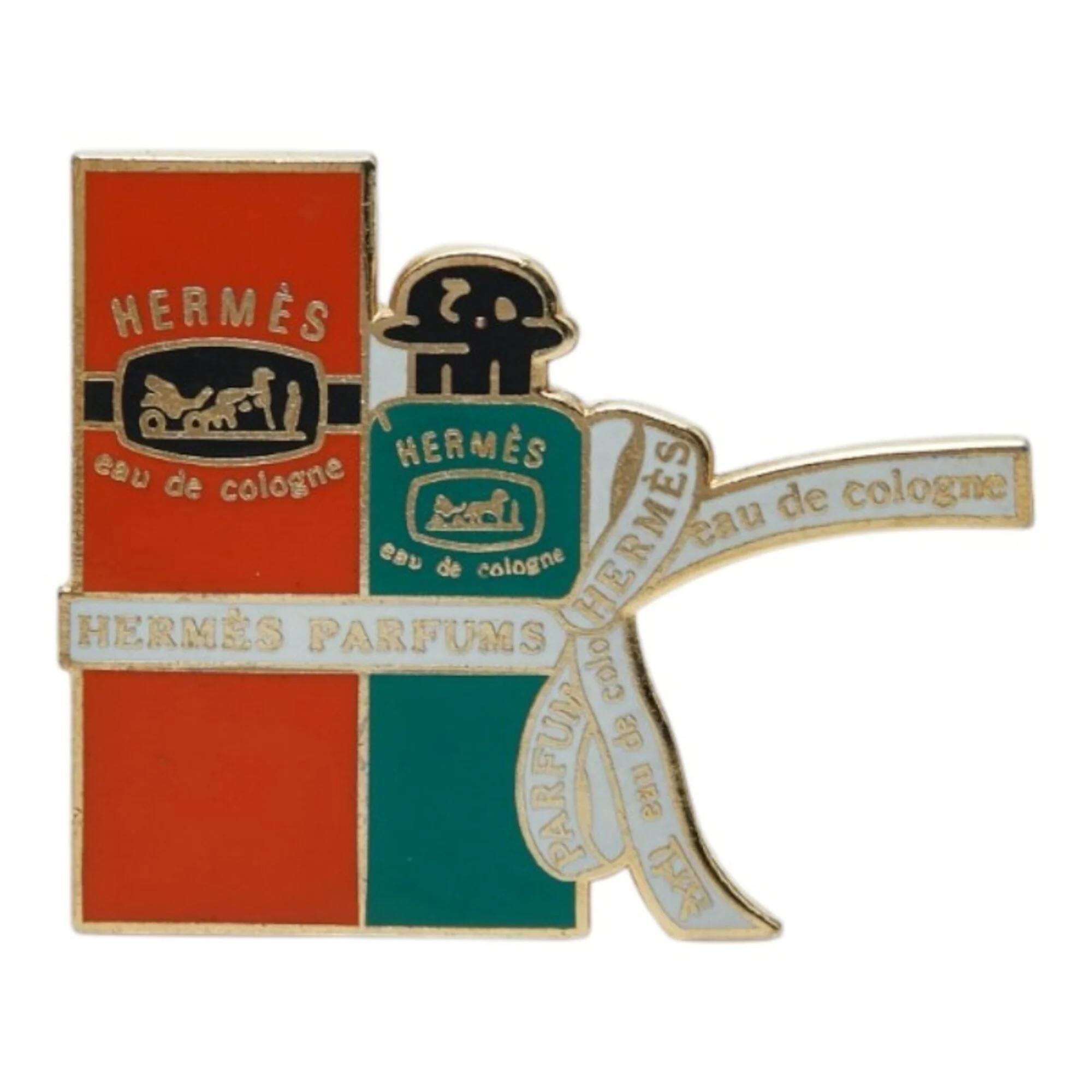 Ribbon Brooch Enamel and Gold