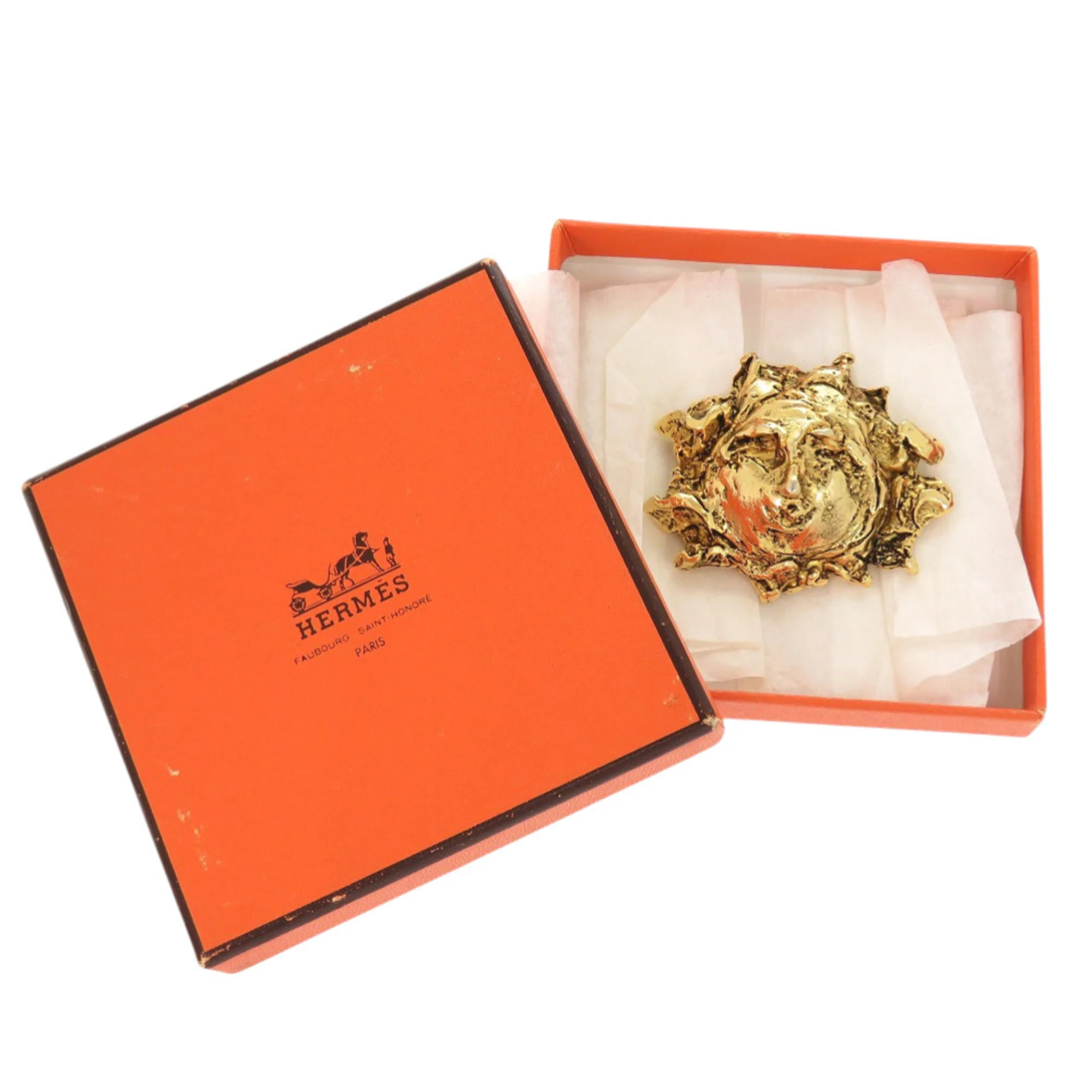 Vintage Brooch Metal Gold - Image 2