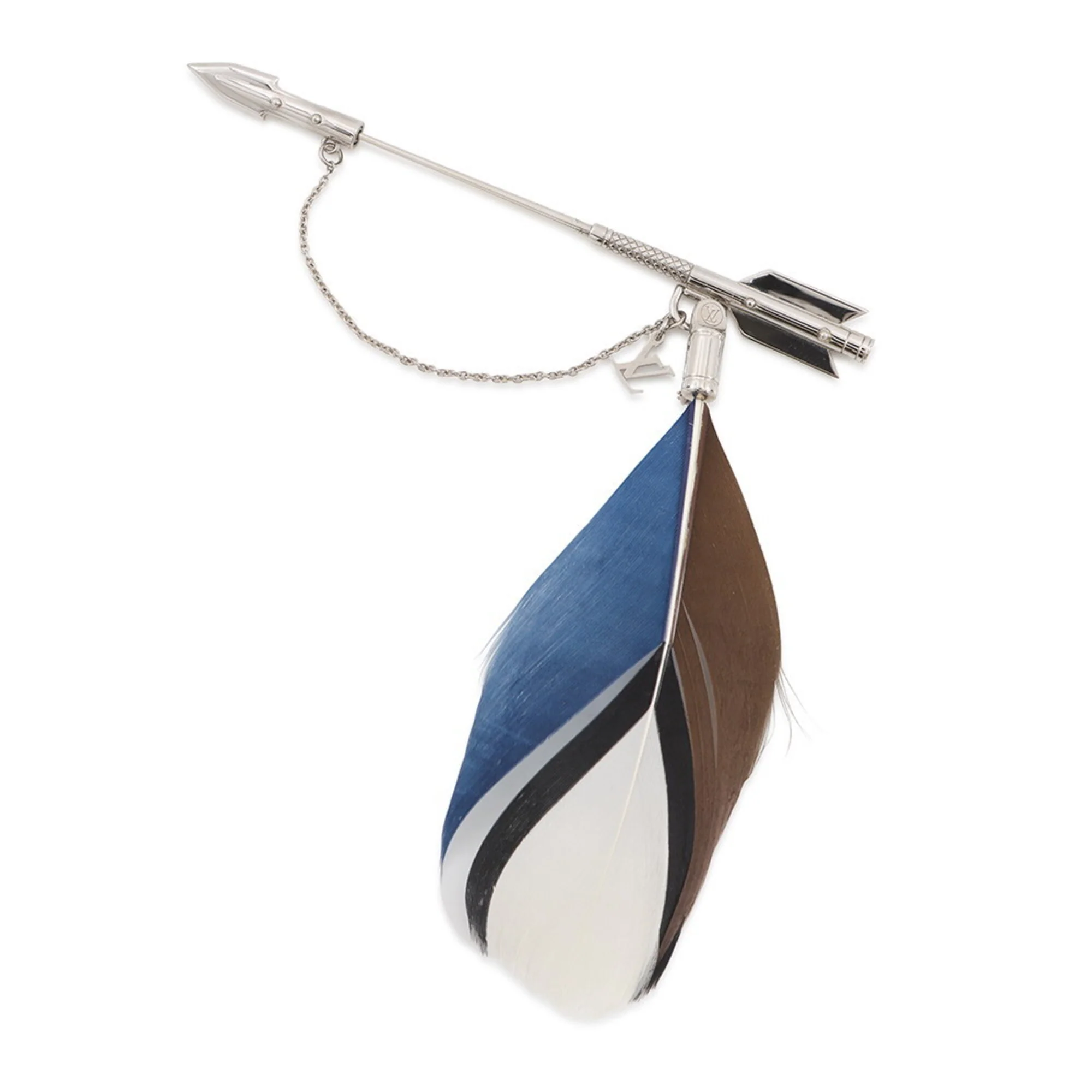 Arrow Feather Brooch Metal Multi-Color Silver