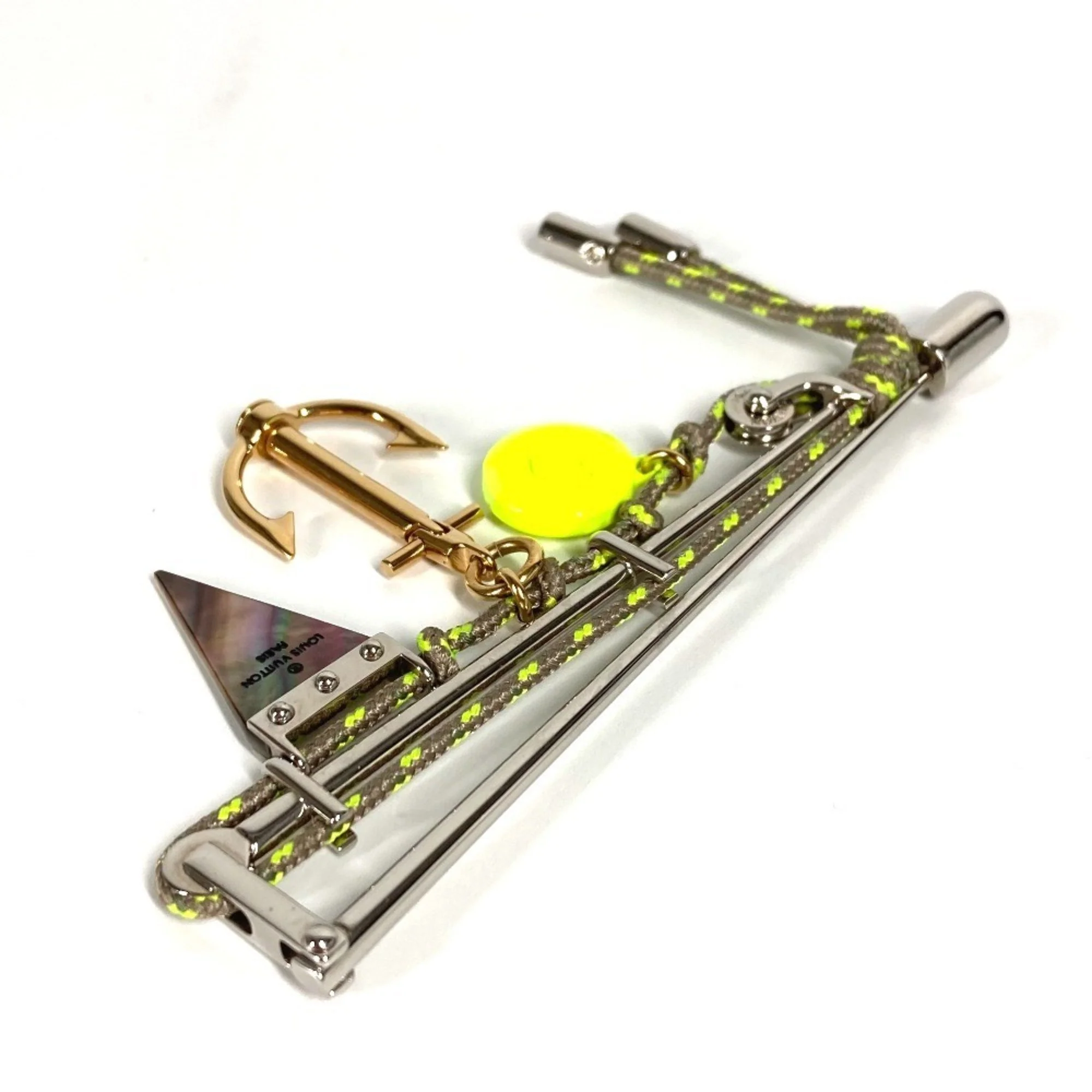 Pin Brooch Silver and Yellow Metal - Image 6