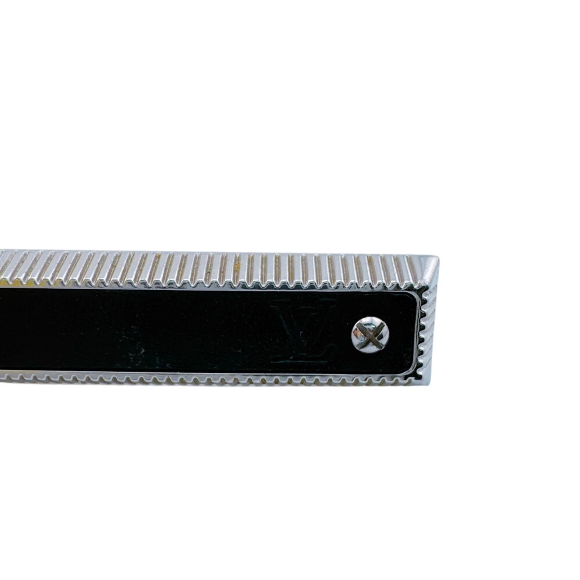 Tie Pin Leather and Metal Black Brooch - Image 5