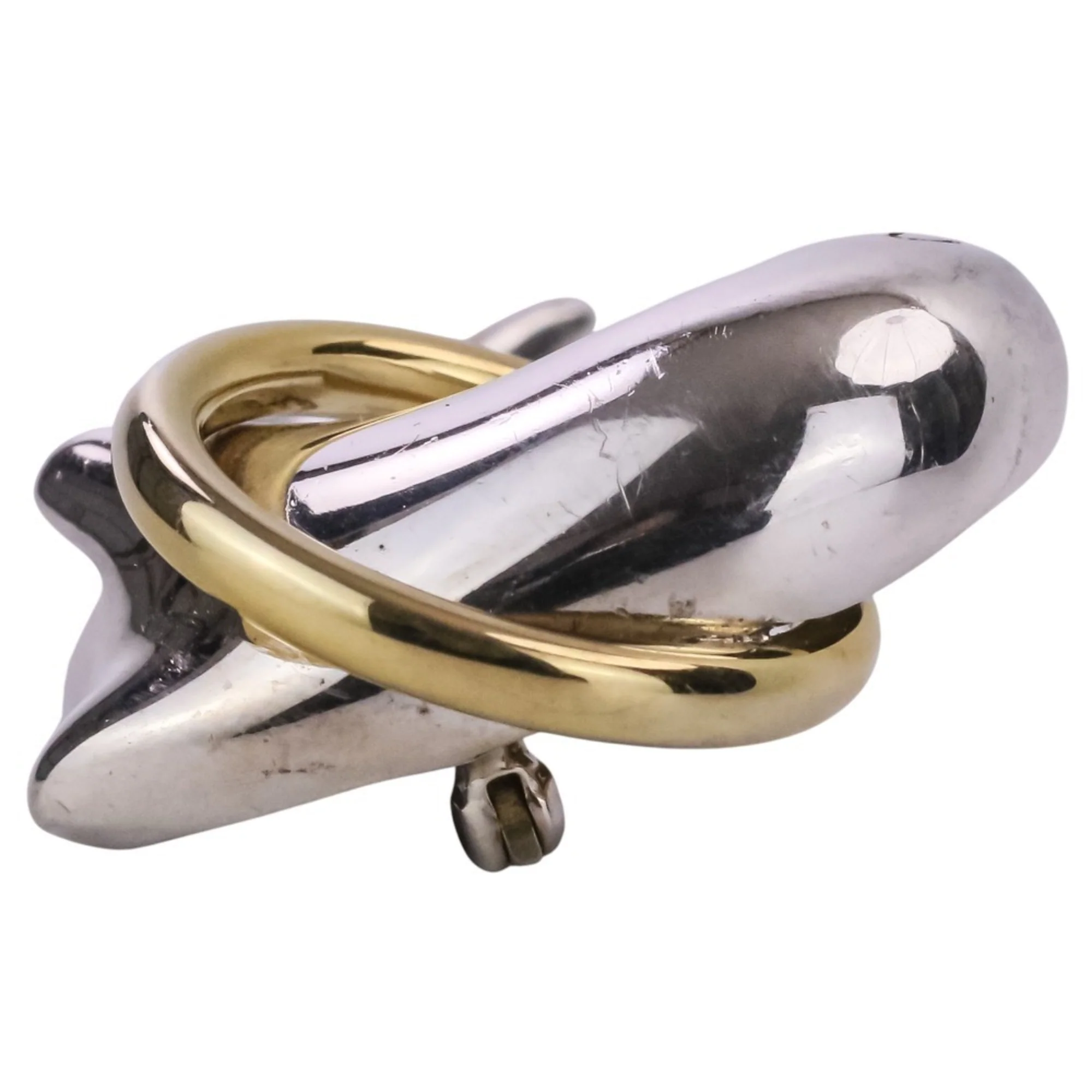 Brooch 18K Yellow Gold and Sterling Silver - Image 7