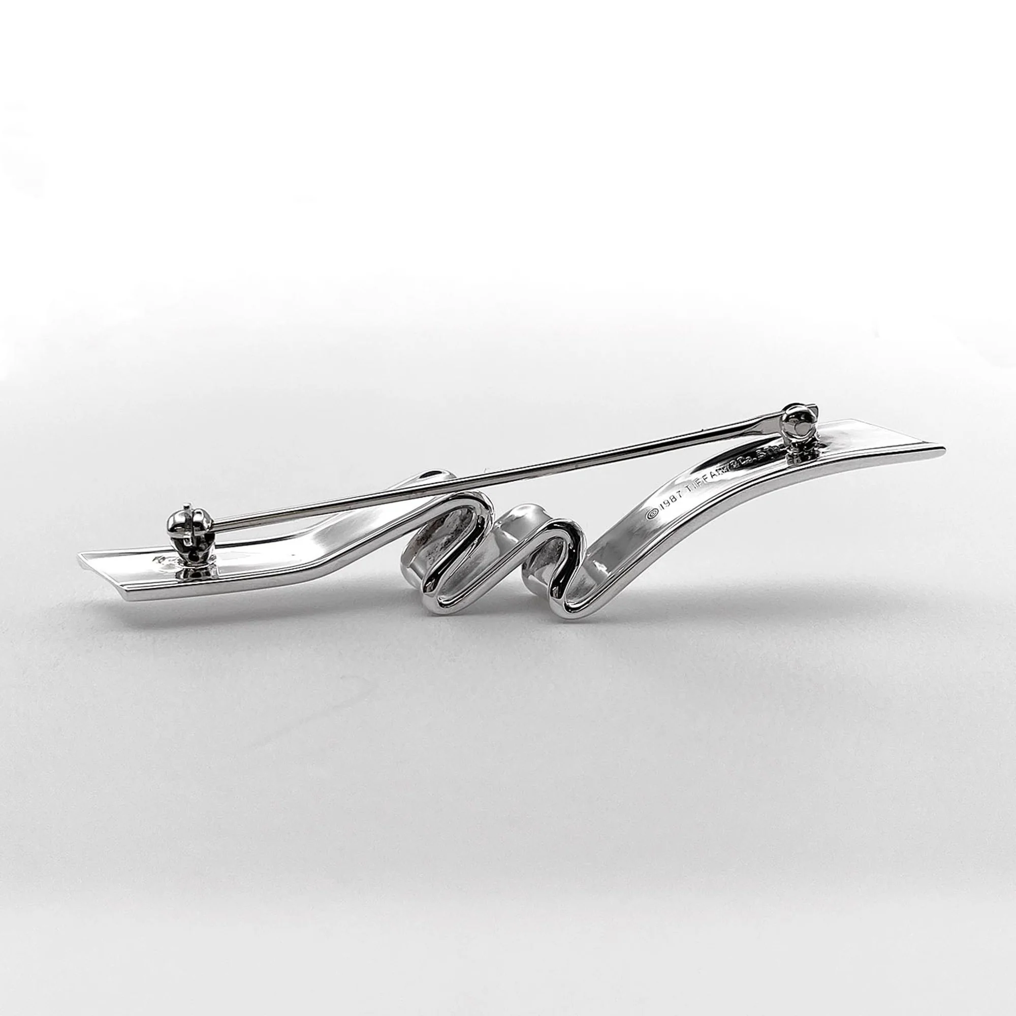 Ribbon Brooch Sterling Silver - Image 5