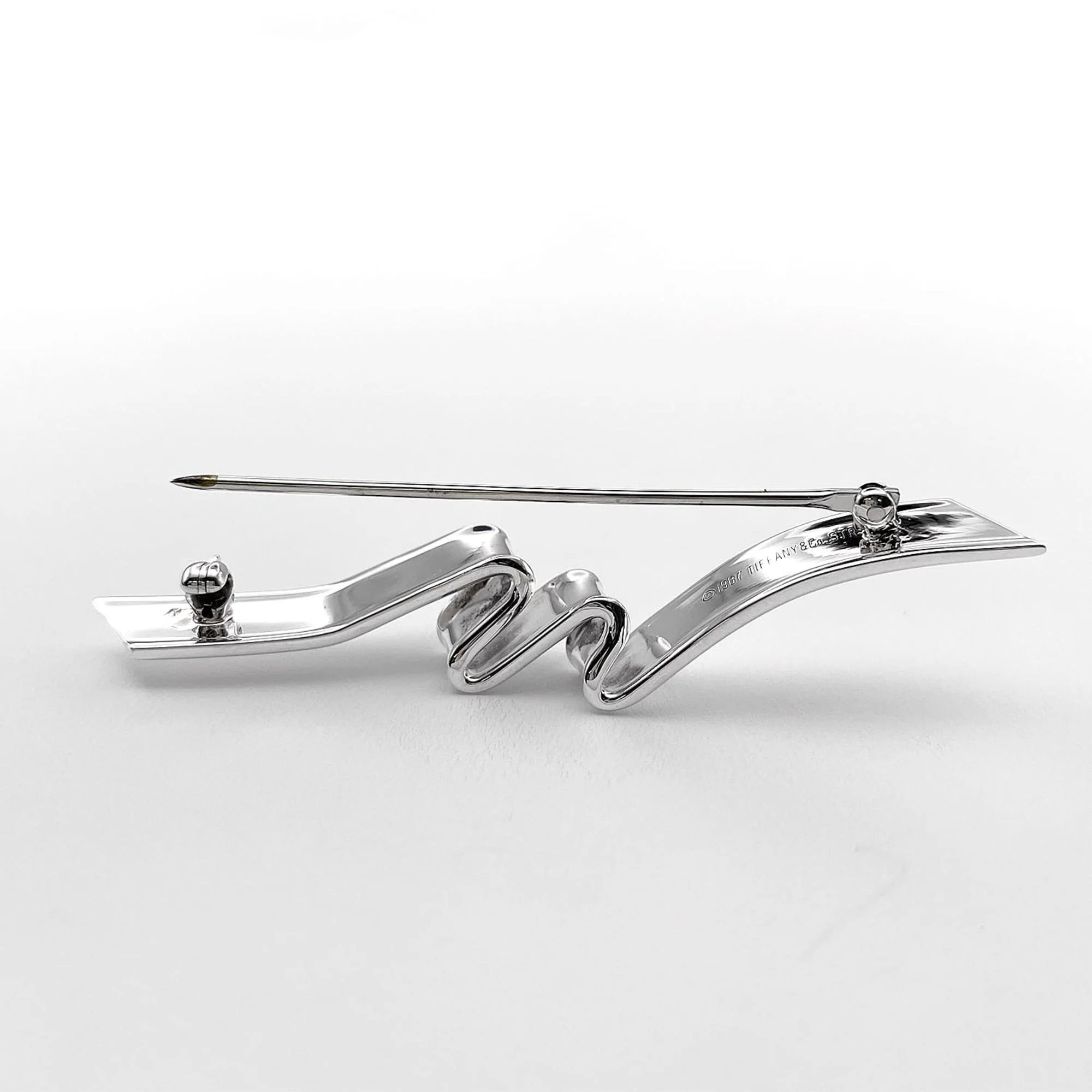 Ribbon Brooch Sterling Silver - Image 6