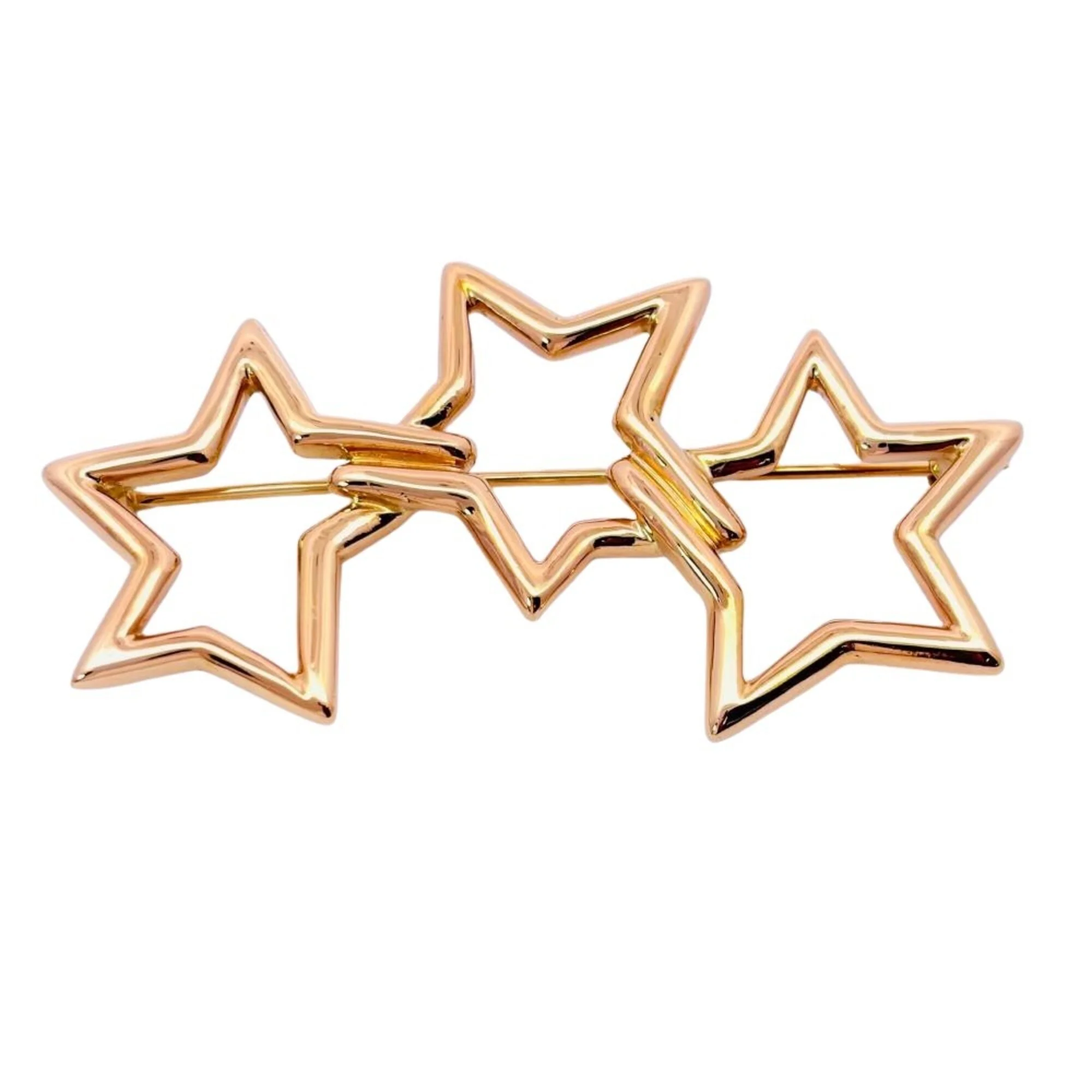 Triple Star Brooch 18K Yellow Gold