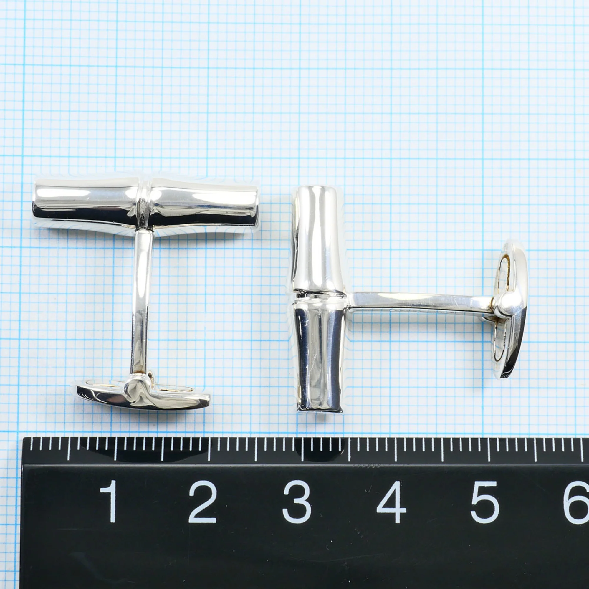 Bamboo Cufflinks Sterling Silver Bracelet - Image 5