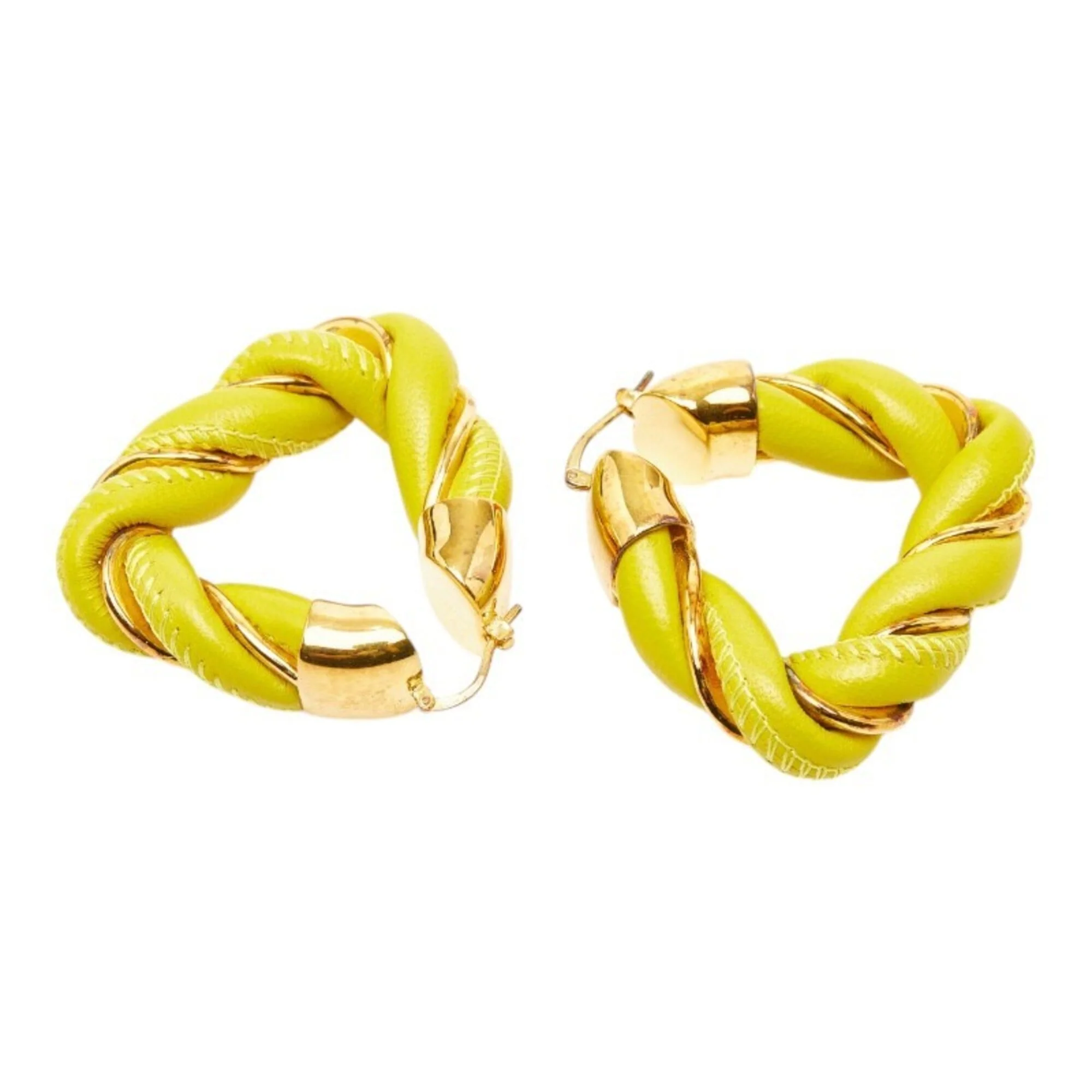 Earrings Hoop Leather and Sterling Silver