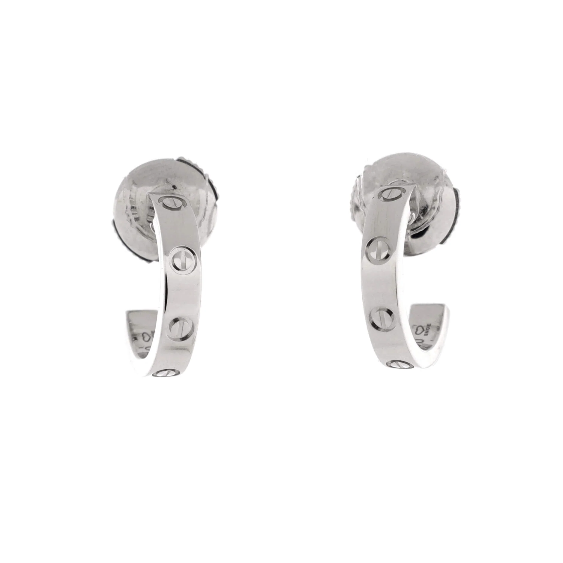 Love Hoop Earrings 18K White Gold Small