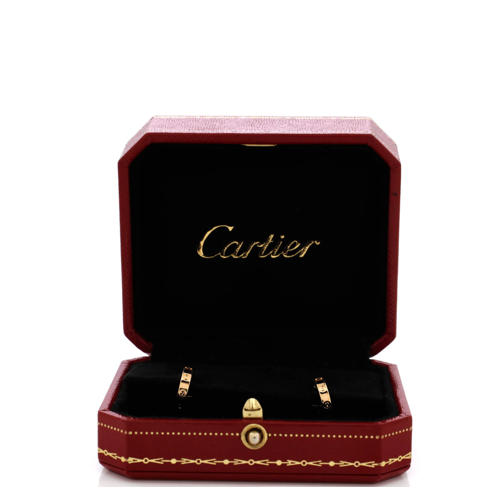 Love Hoop Earrings 18K Yellow Gold Small - Image 2