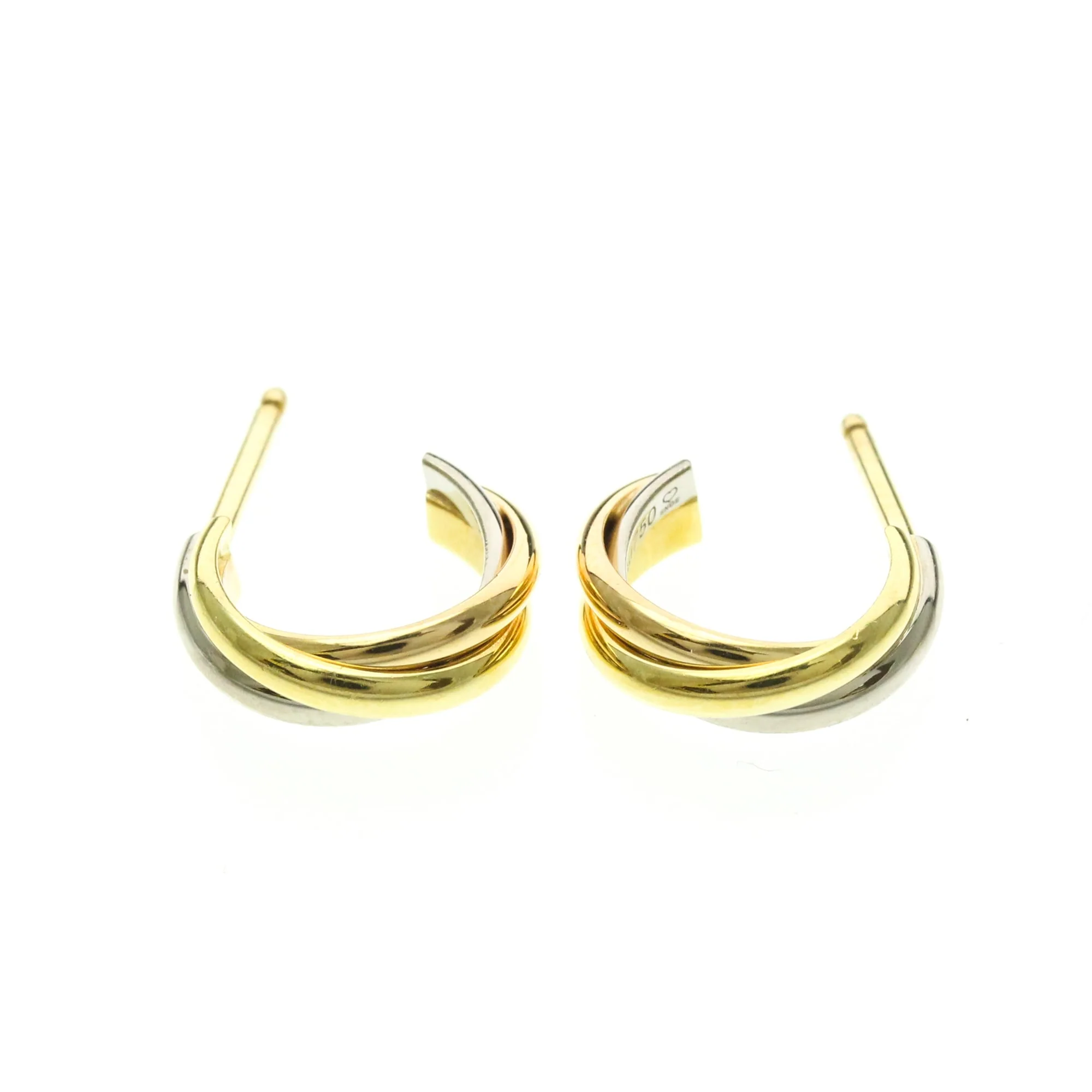 Trinity Earrings 18K Tricolor Gold - Image 5