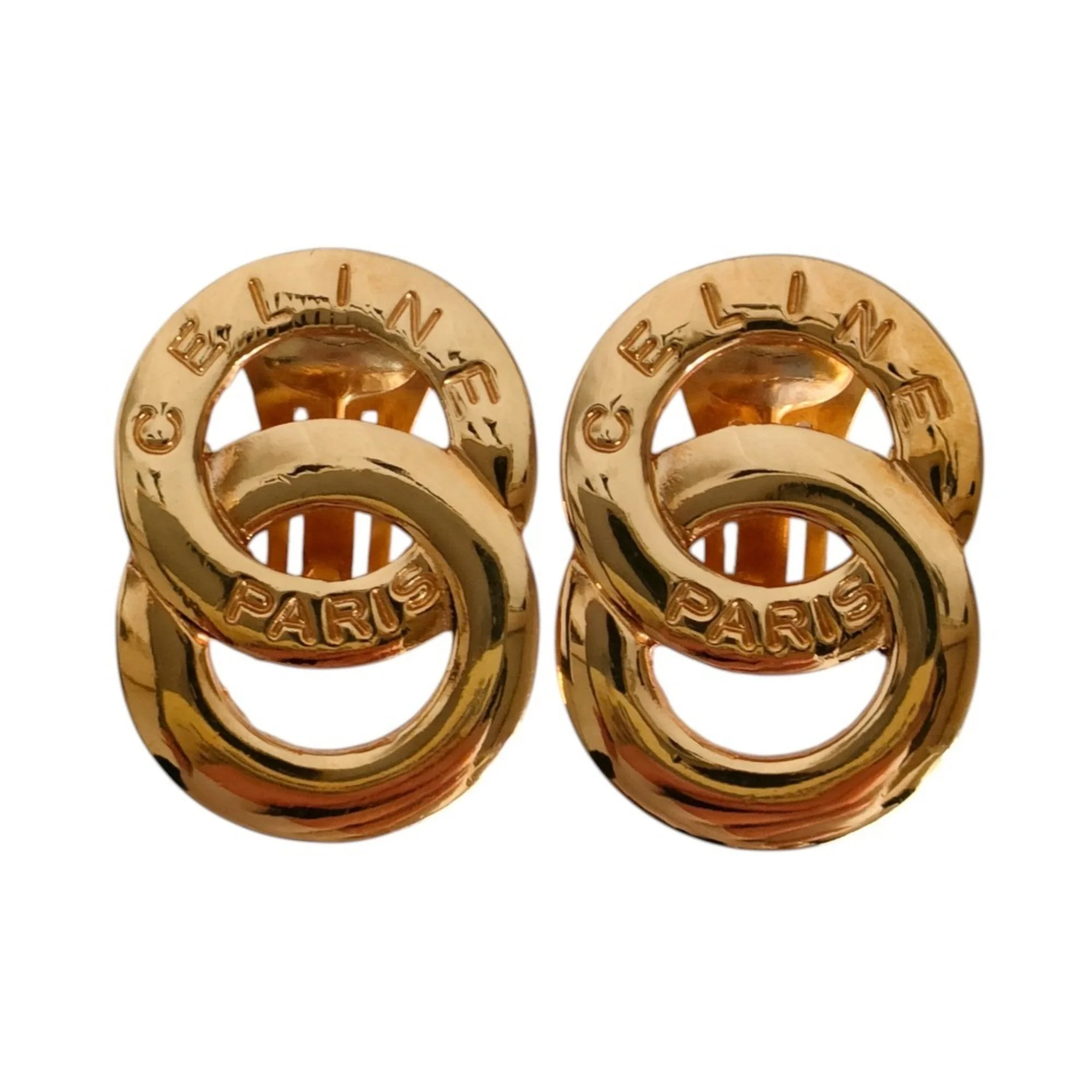 Earrings Logo Gold-Tone Metal