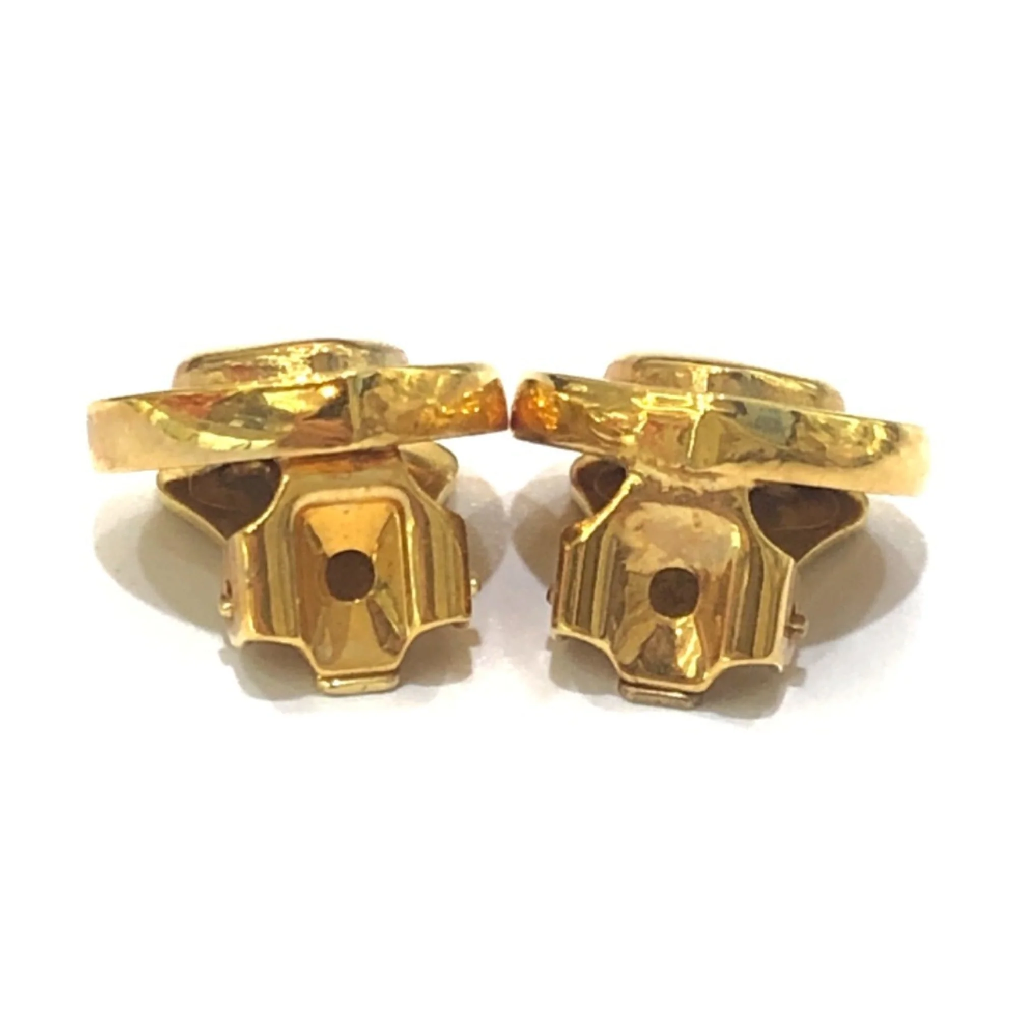 Vintage Clip-On Earrings Logo Clip-On Gold-Tone Metal - Image 7