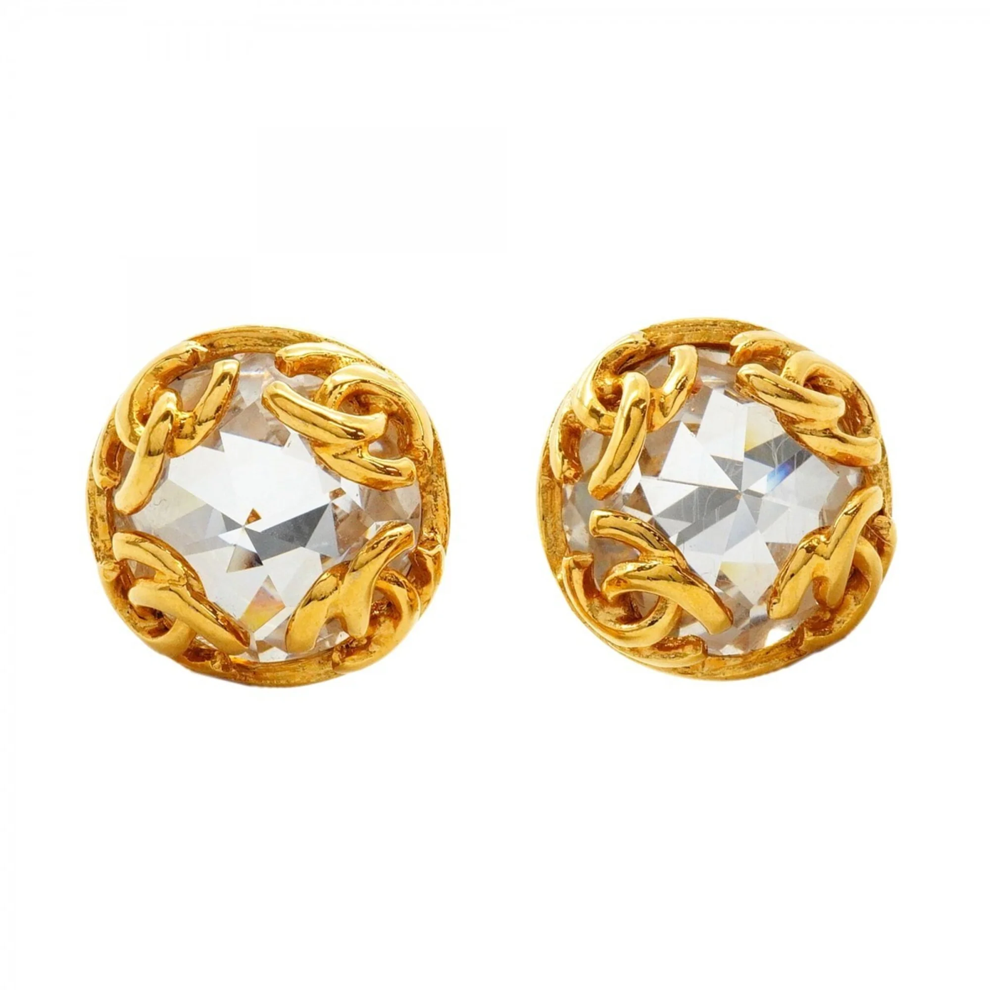 CC Logo Circle Clip-On Earrings Metal