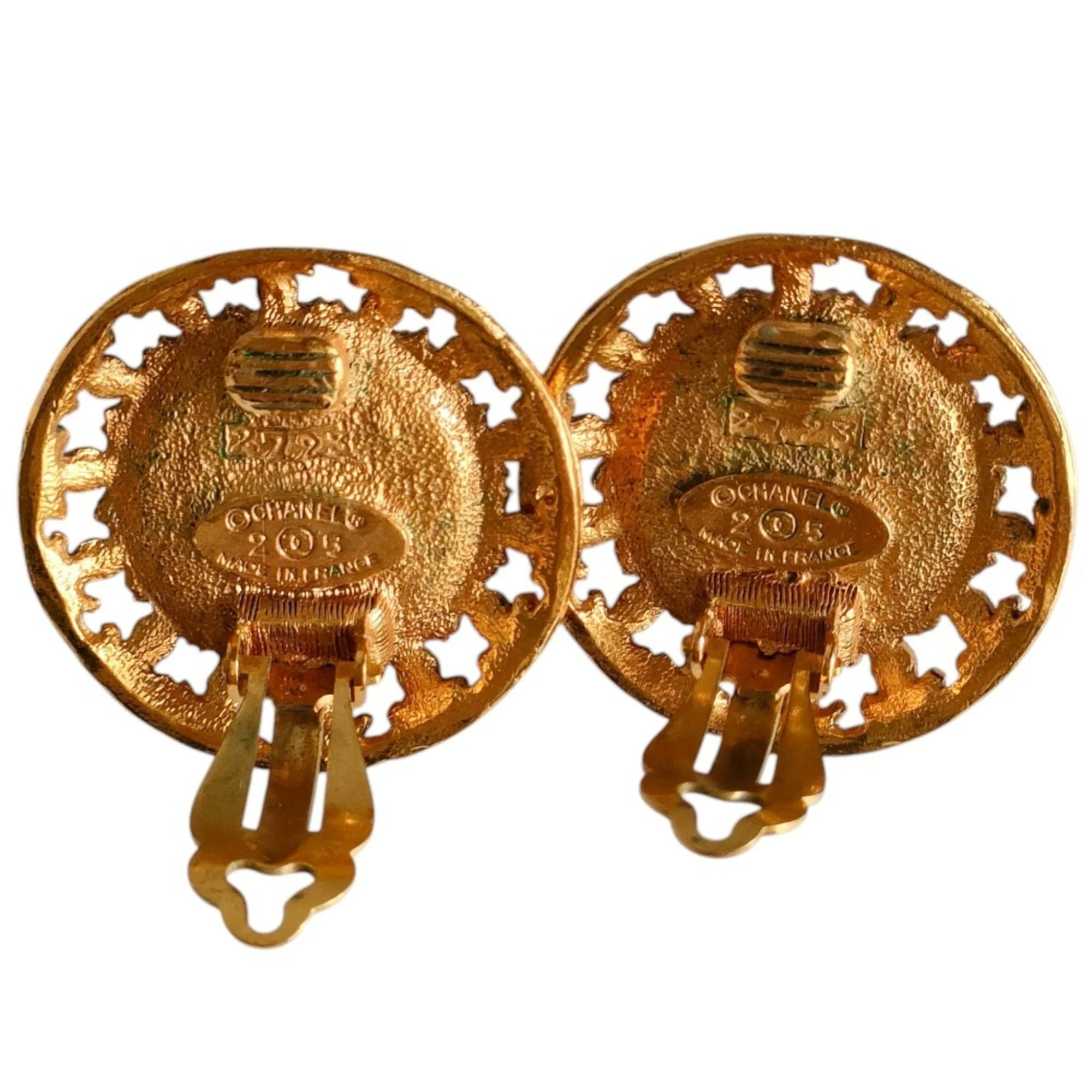CC Logo Clip-On Earrings Gold-Tone Metal - Image 4