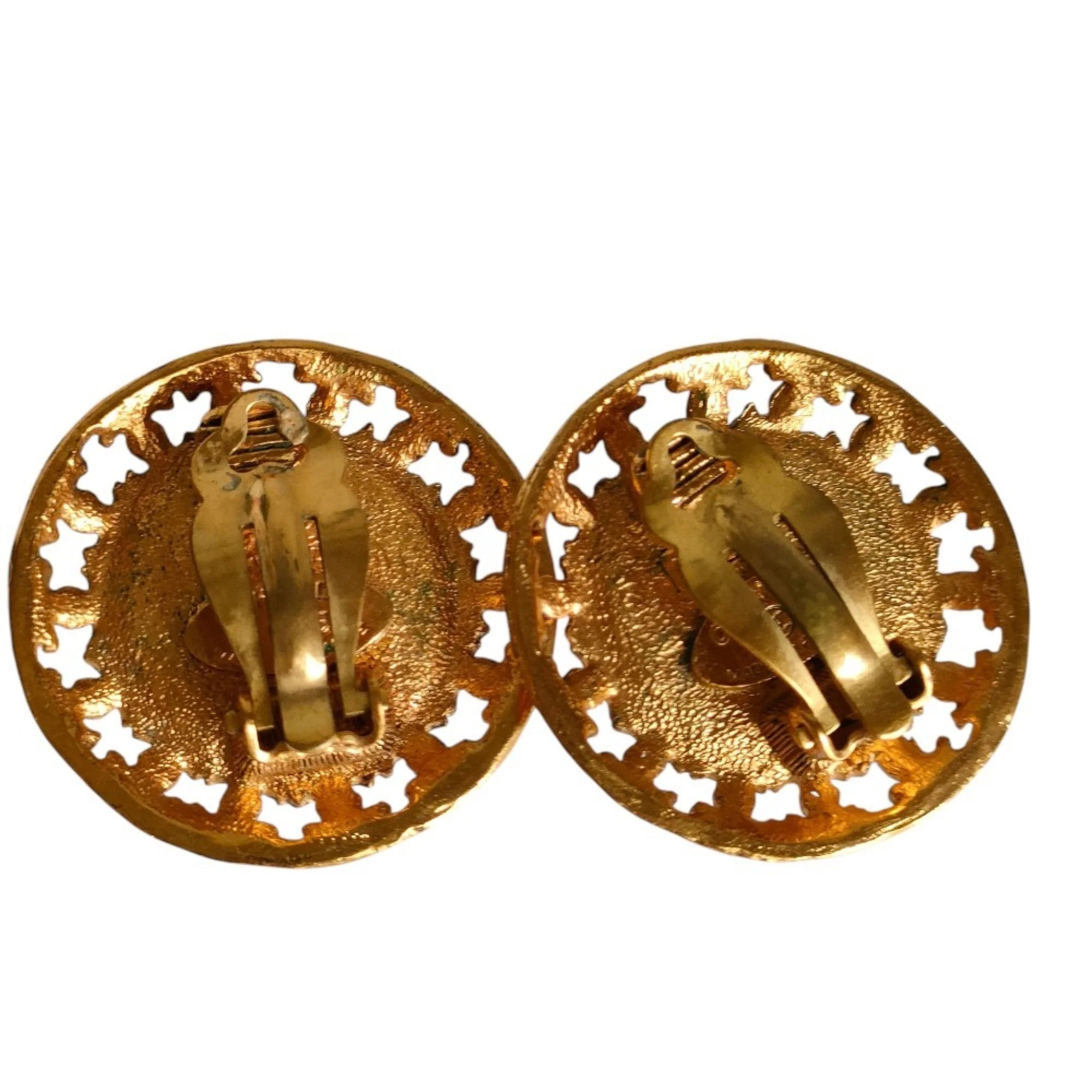 CC Logo Clip-On Earrings Gold-Tone Metal - Image 5