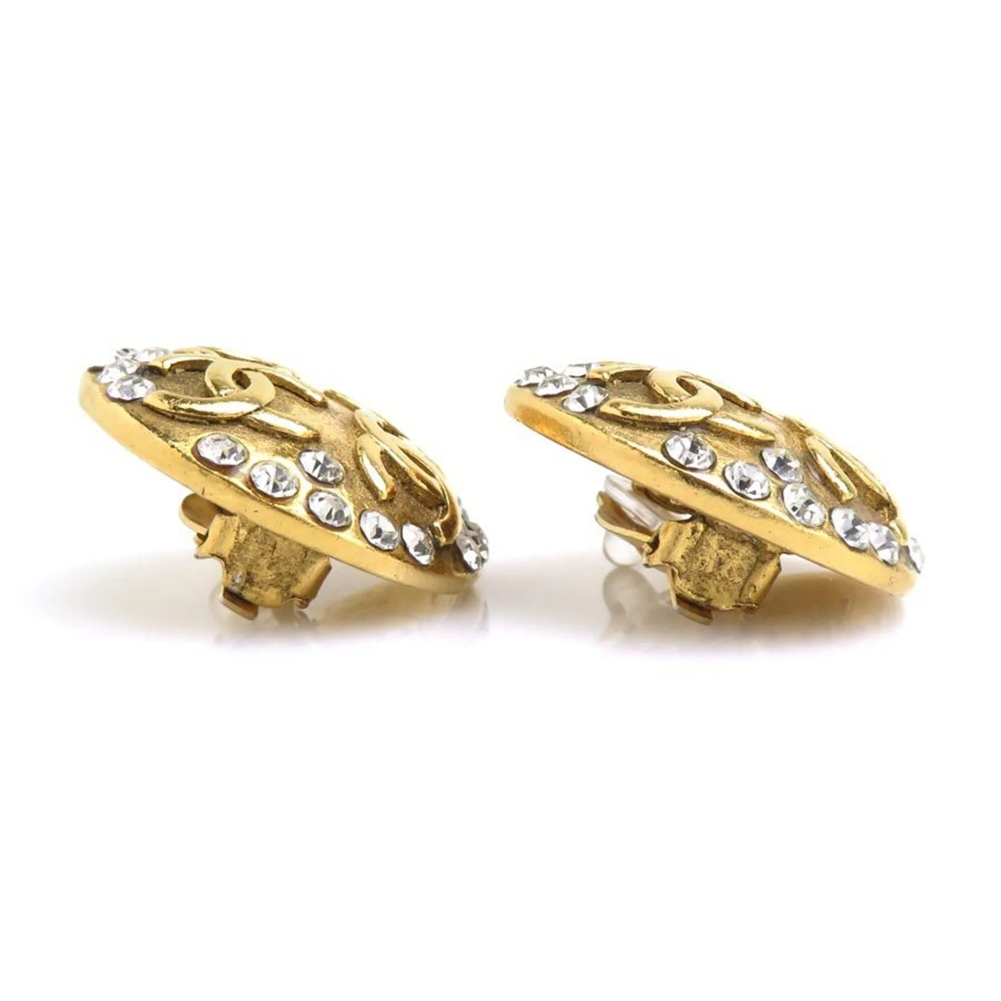 CC Logo Clip-On Earrings Gold-Tone Metal - Image 7