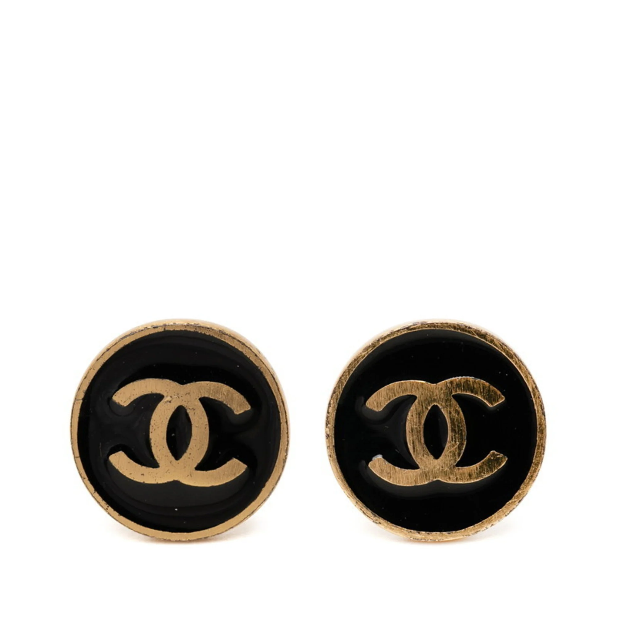 CC Logo Clip-On Earrings Gold-Tone Metal