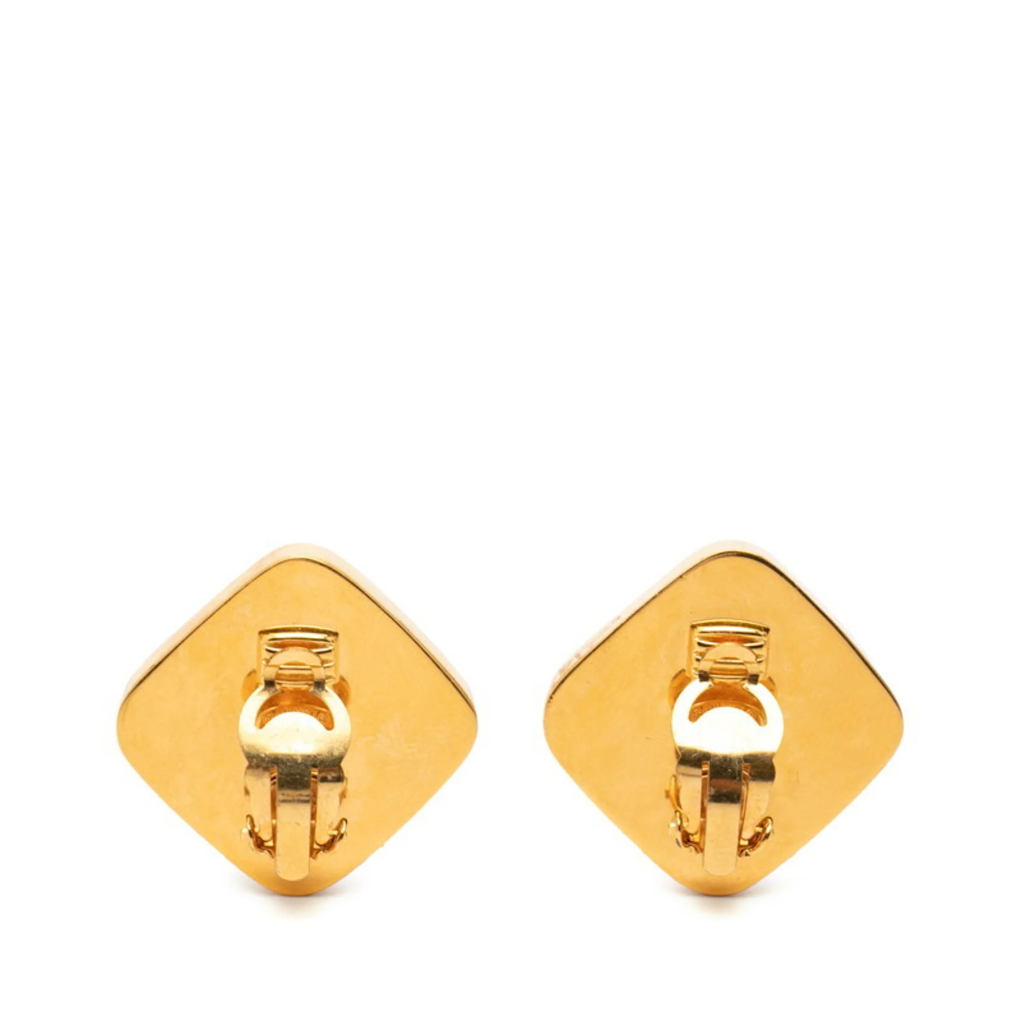 CC Logo Clip-On Earrings Gold-Tone Metal - Image 2